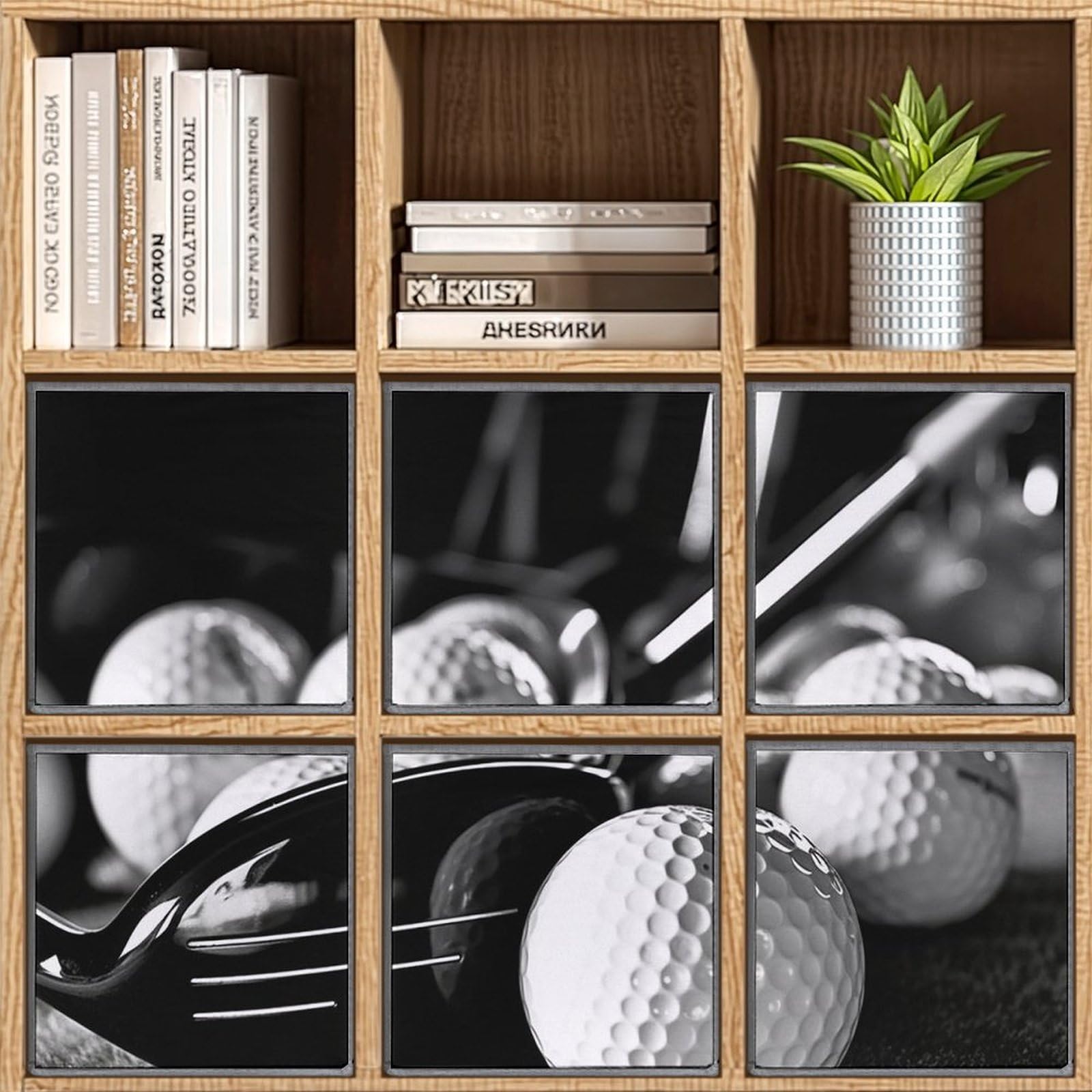 6-Pack Black & White Collapsible Golf Storage Bins with Handles - Large Closet Organizer Baskets for Clothing, Houseware & Home Organization (Perfect for Bedroom, Garage & Sports Equipment Storage)