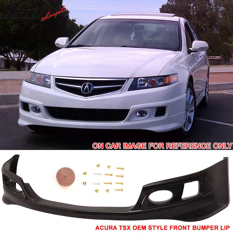 2006-2008 Acura TSX OEM Style Front Bumper Lip Spoiler - Unpainted PU Material for Enhanced Aerodynamics & Sporty Look - Perfect for Car Enthusiasts & Street Racing
