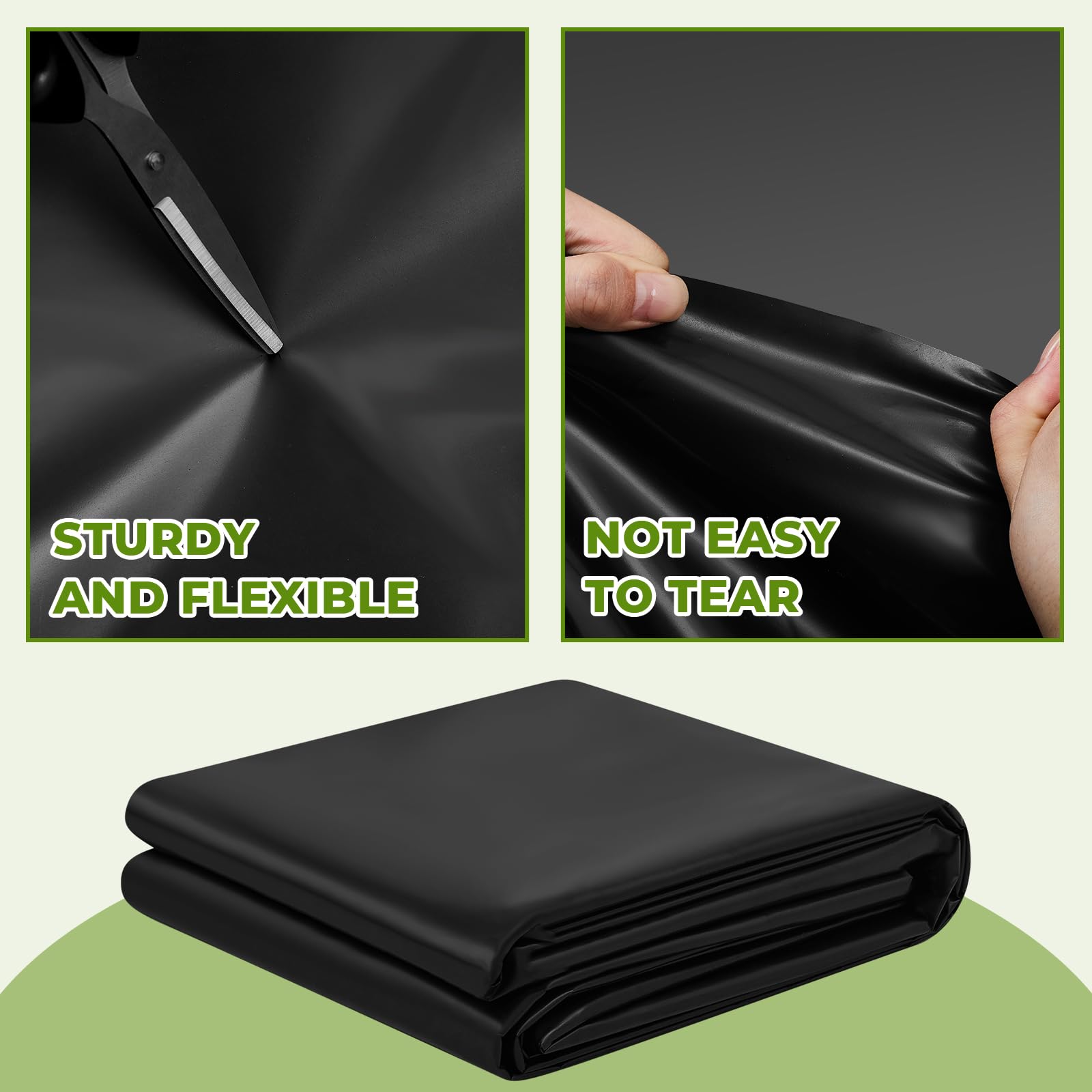 20x30ft 20Mil Heavy Duty Pond Liner - Flexible Waterproof Fish Pond Cover for Koi Ponds, Waterfalls, Fountains & Outdoor Water Gardens - UV Resistant Black (Perfect for Backyard Landscaping & Aquatic Plant Displays)