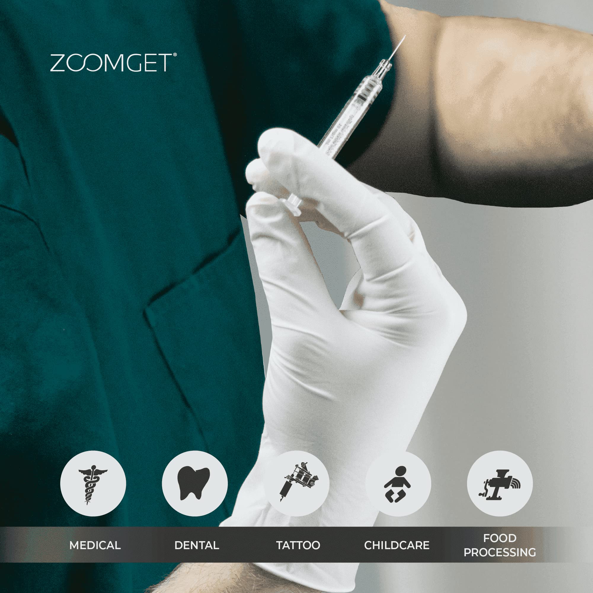 AMMEX White Latex Disposable Exam Gloves - 4 Mil Thick, Powder-Free, Food Safe, Textured Grip - Perfect for Medical, Dental, Food Handling & Home Cleaning