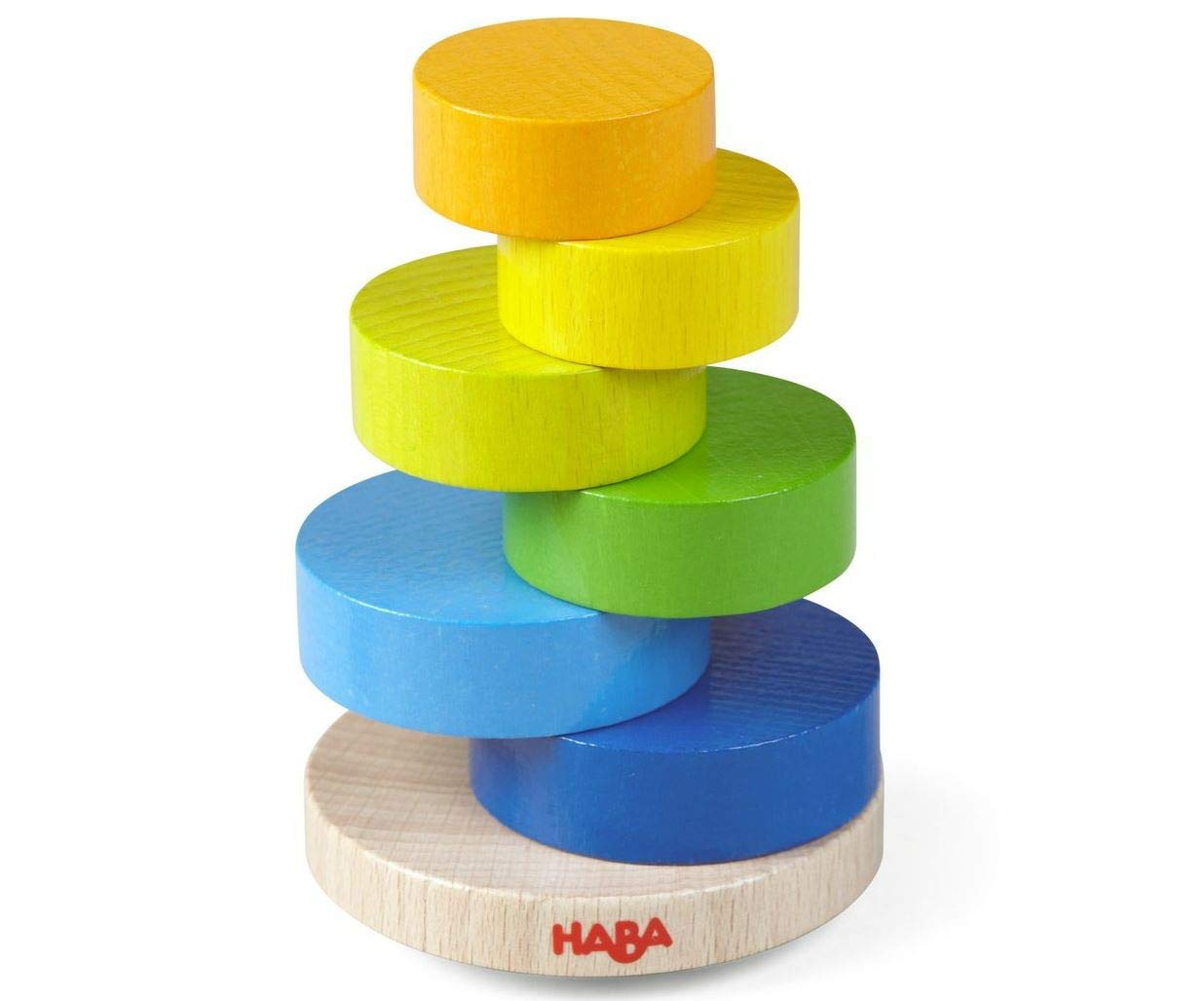 HABA Wobbly Tower Stacking Game - Wooden Block Balancing Game for Kids Ages 3+ | Fun Family Party & Preschool Learning Activity