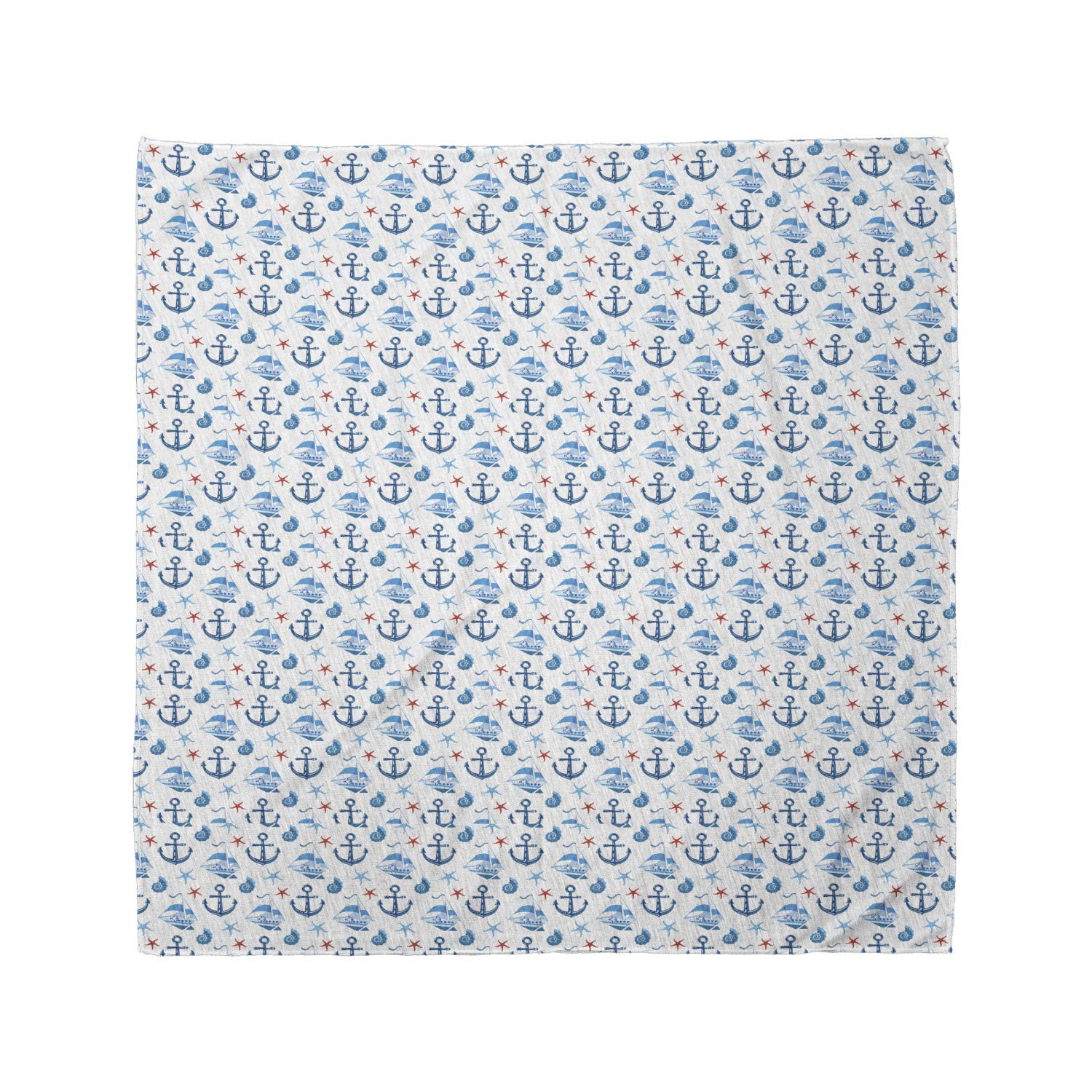 Ambesonne Marine Bandana - Nautical Anchor Starfish Design, Unisex Head & Neck Scarf for Men & Women - Perfect for Beach, Boating, Travel & Outdoor Adventures