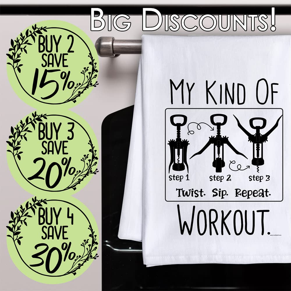 Funny Kitchen Tea Towels with Sayings - Decorative Dish Towels for Cooking & Cleaning - Cute Housewarming Gifts for Women - Multi-Use Kitchen Towels for Baking, Dish Drying & Home Decor
