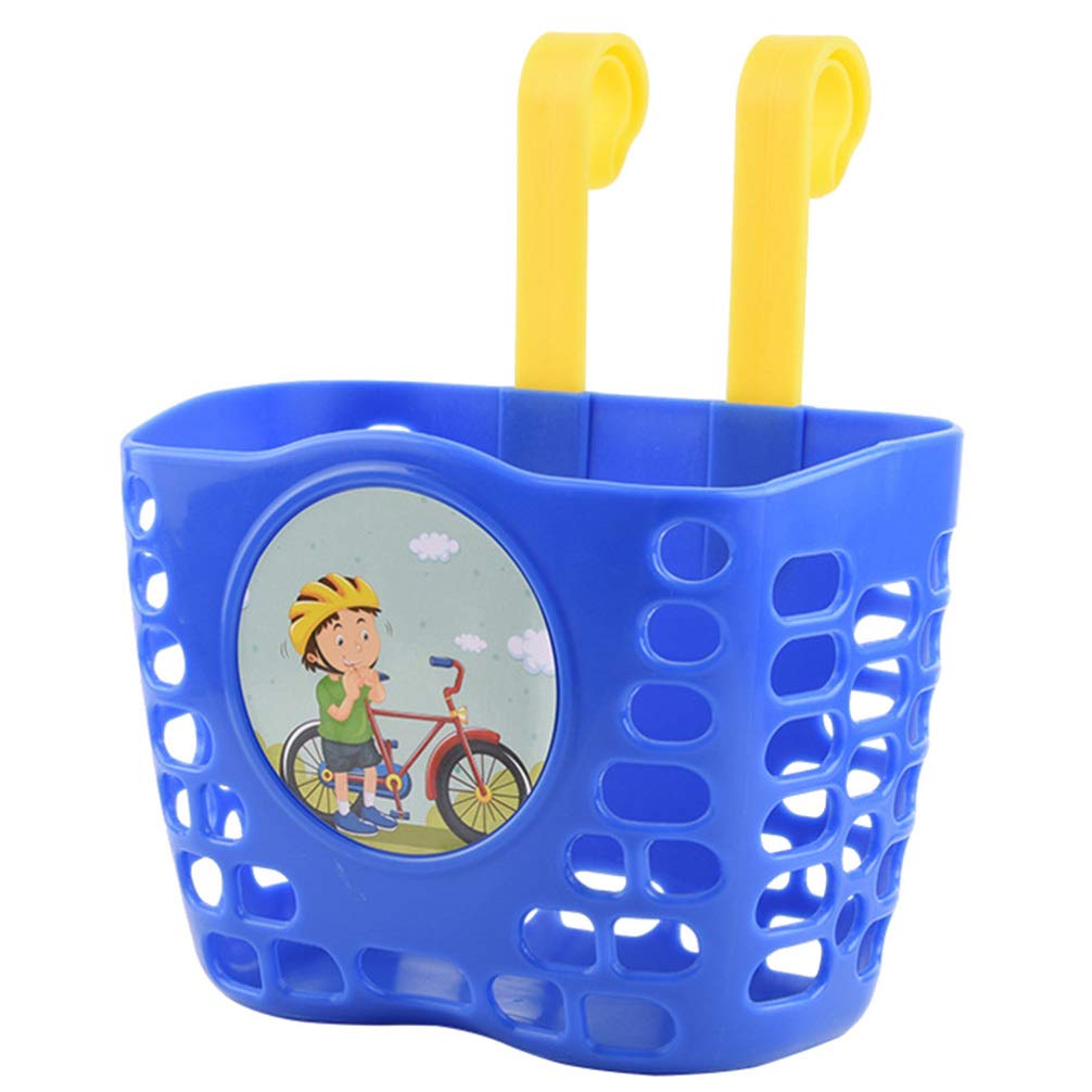 BESPORTBLE Kids Bike Basket - Front Scooter Storage Container for Children's Bicycles - Durable Bike Accessories (Dark Blue) - Perfect for School Commute, Park Rides & Outdoor Adventures