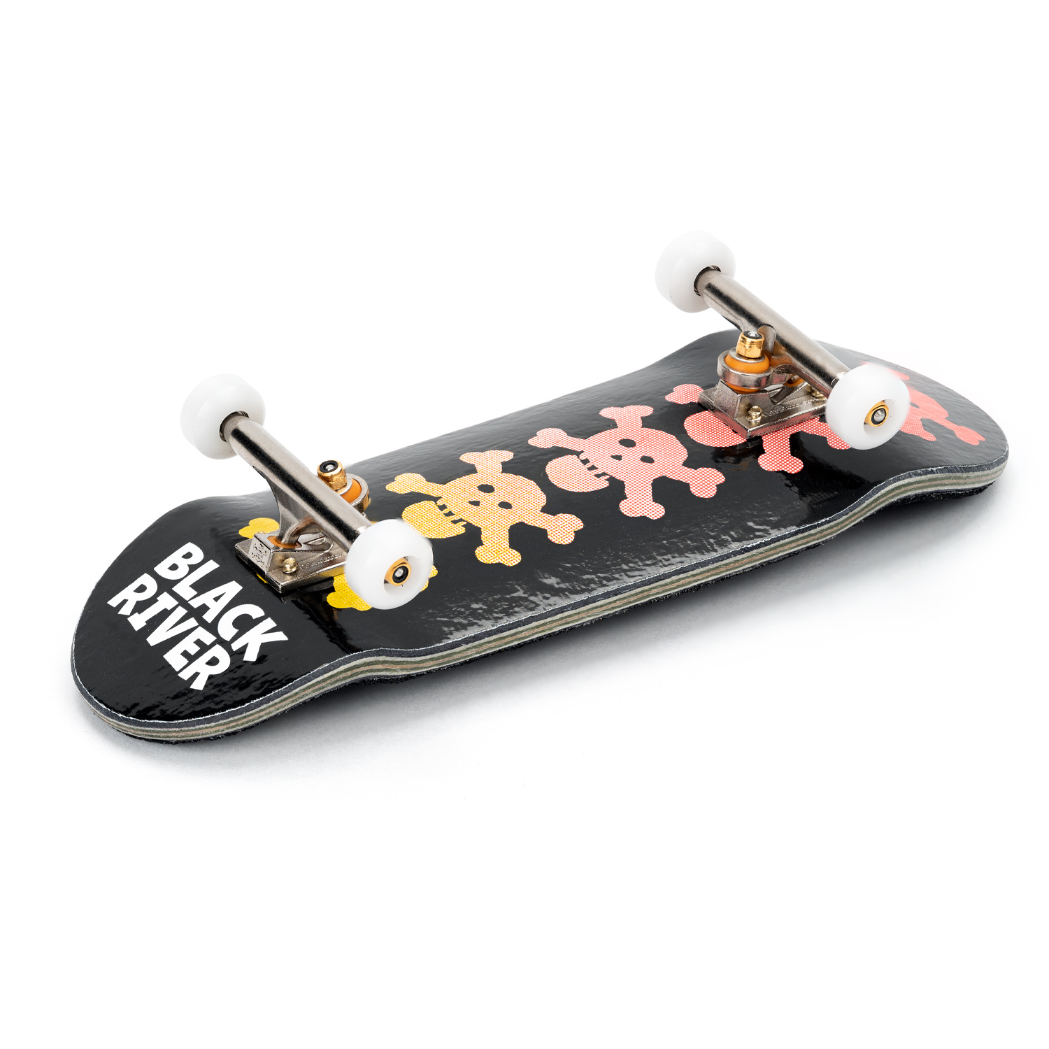 Blackriver Fingerboard Complete with RiverLabel Skulls - Professional Mini Skateboard for Tricks & Practice - Perfect for Skateboarding Enthusiasts & Collectors