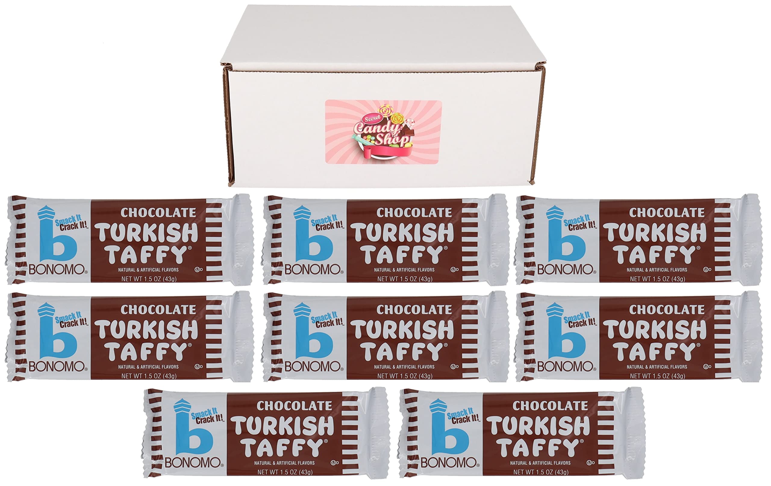 Bonomo Turkish Taffy Candy - Chocolate Flavor (Pack of 8) | Chewy Candy for Parties, Halloween Treats & Nostalgic Snacking | Bulk Candy for Gifts & Movie Nights