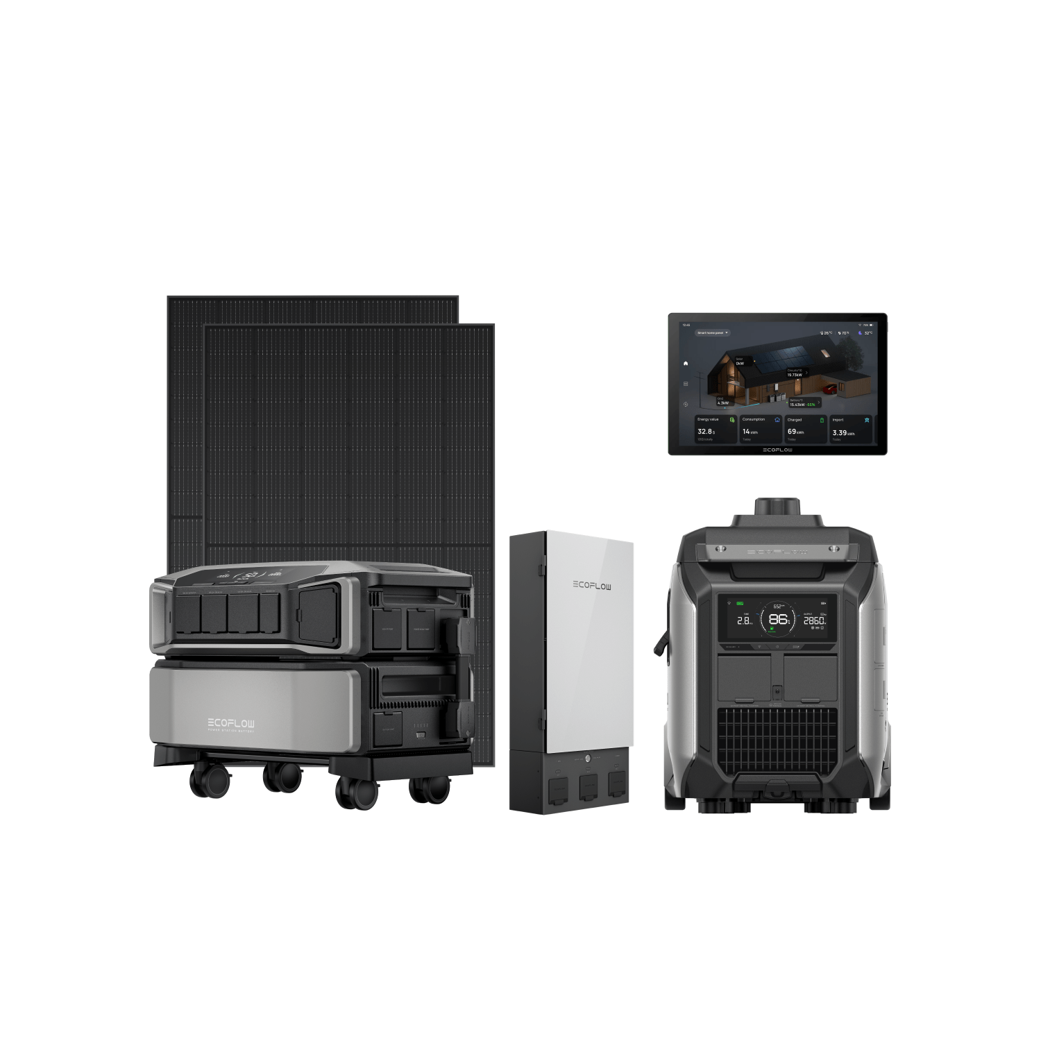 EcoFlow DELTA Pro Ultra Portable Power Station with 2×400W Solar Panels, Smart Home Panel 2, Smart Generator 4000 & PowerInsight Monitor - Whole Home Backup, Off-Grid Living, RV Camping & Emergency Power Solution