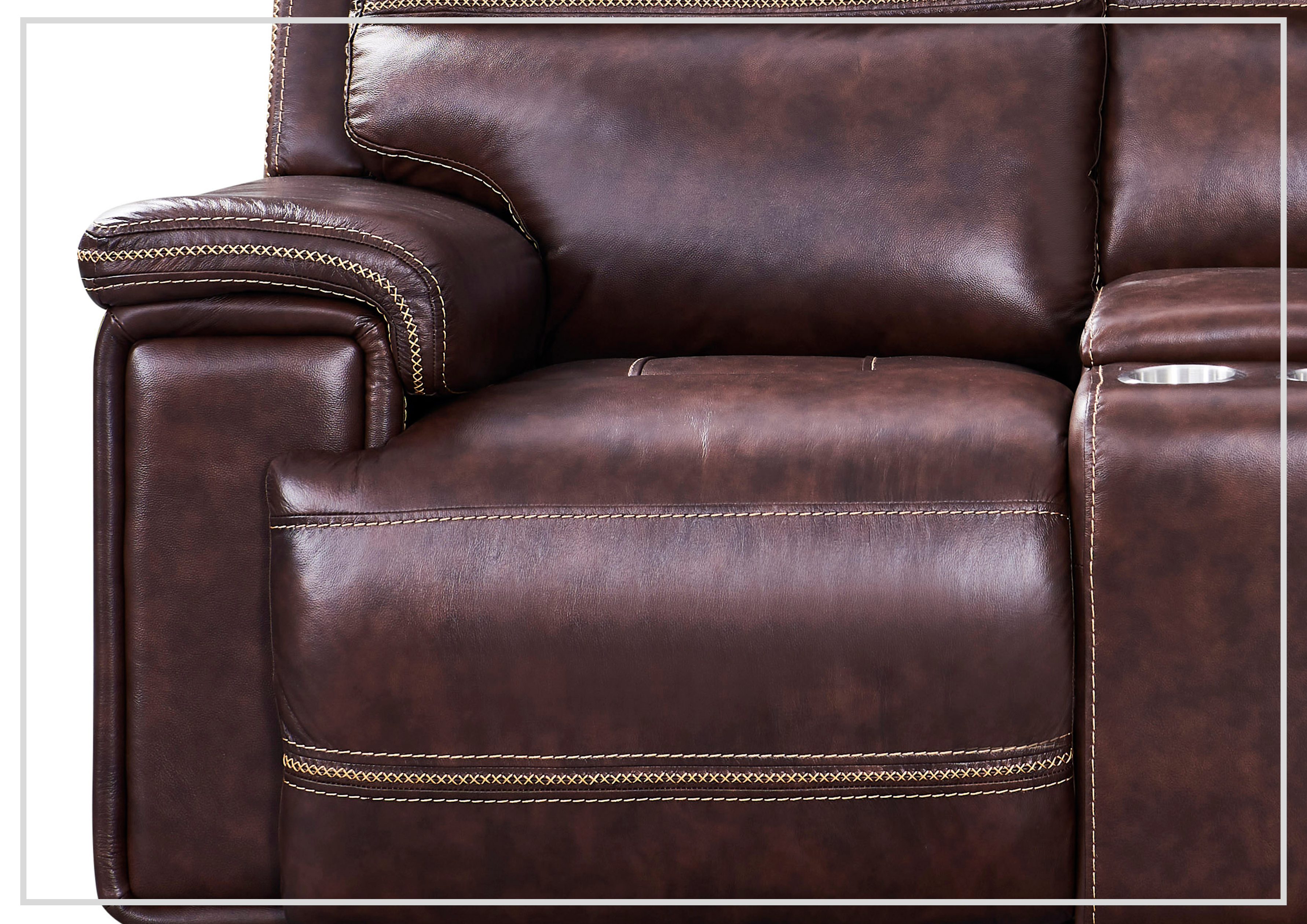 Gio Italia Fabiano Power Reclining Leather 2-Seater Sofa - Modern Living Room Furniture for Home Theater & Relaxation