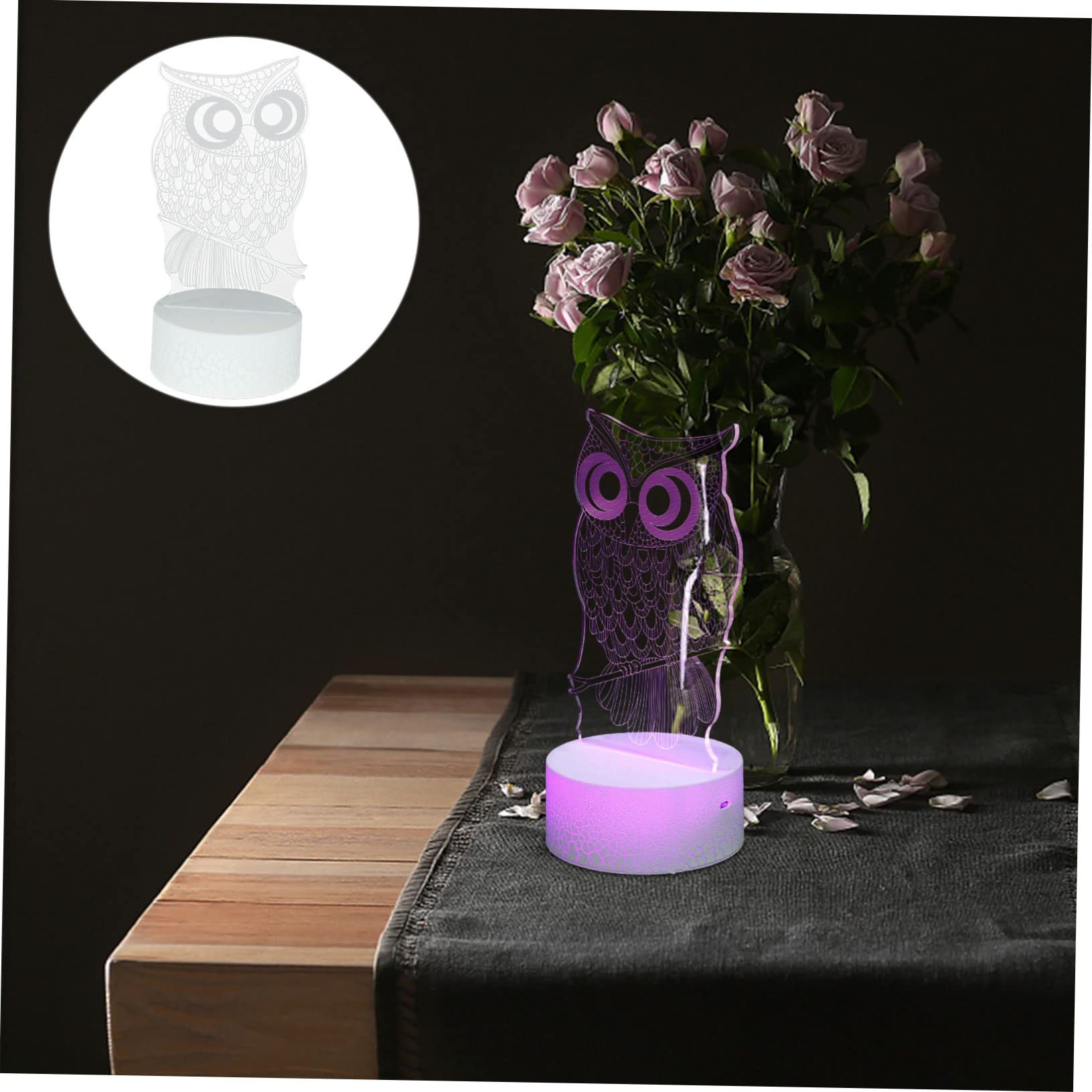 Veemoon 3D Owl Night Light - LED Bedroom Decor for Kids, Boys & Girls - Cute Nursery Lamp for Bedtime, Baby Room, and Kids' Playroom