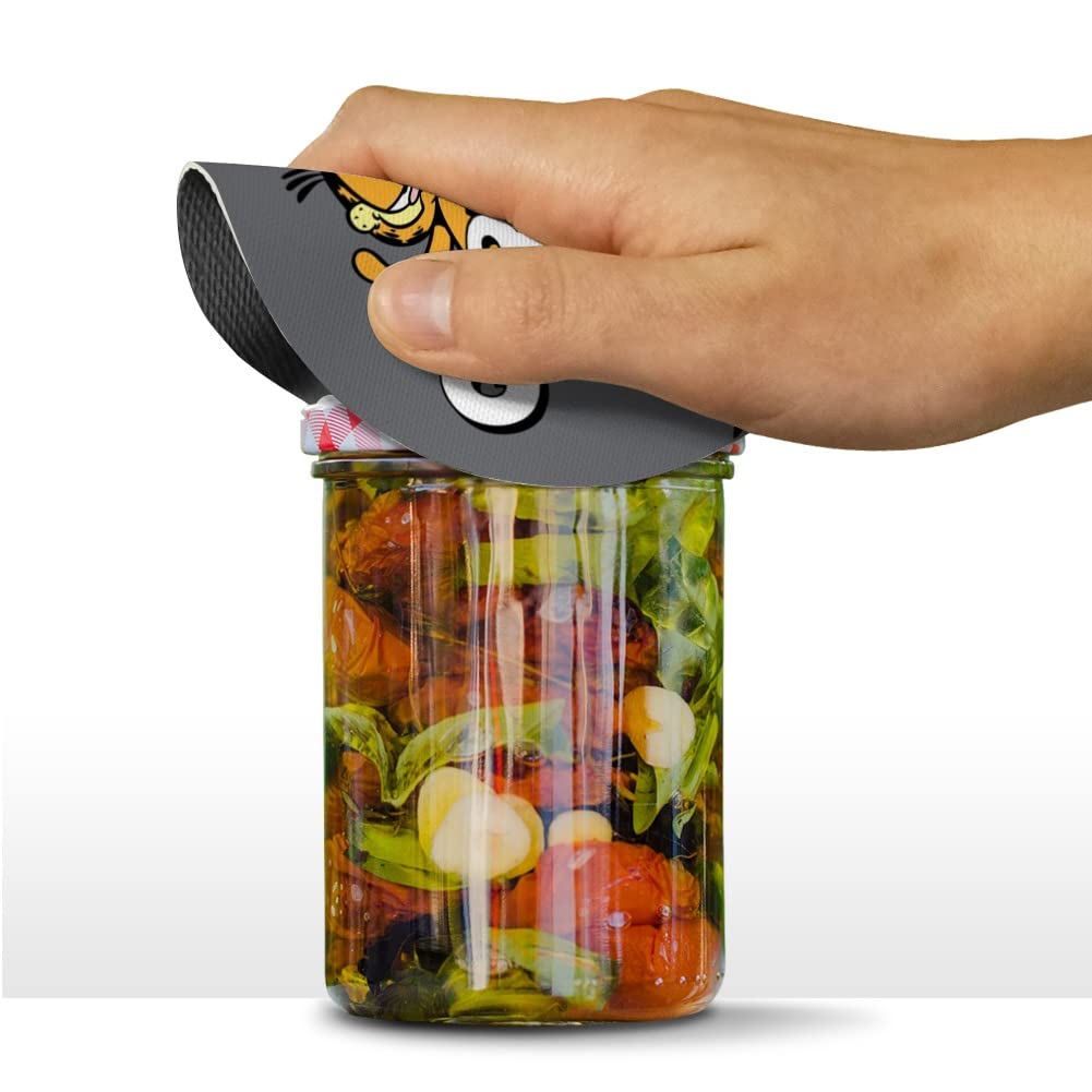 Garfield Logo Round Rubber Non-Slip Jar Gripper Lid Opener - Easy Open Kitchen Tool for Stubborn Lids, Perfect for Seniors & Arthritis Sufferers - Use for Pickles, Jams, Sauces & More