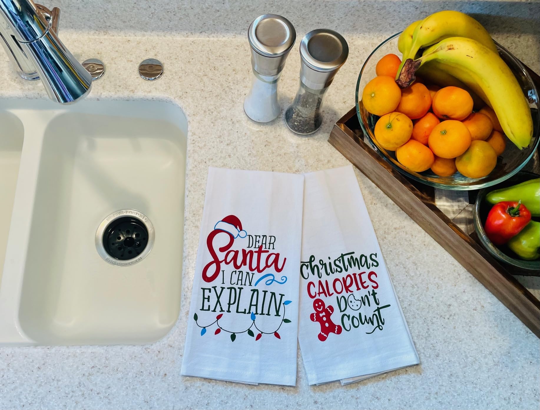 Funny Christmas Kitchen Towels Set - 6 Pack Cotton Holiday Dish Towels with Cute Xmas Designs & Sayings - 15”x25” Flour Sack Towels for Dish Drying, Hand Drying & Festive Decor - Perfect for Holiday Cooking, Gift Giving & Home Decoration