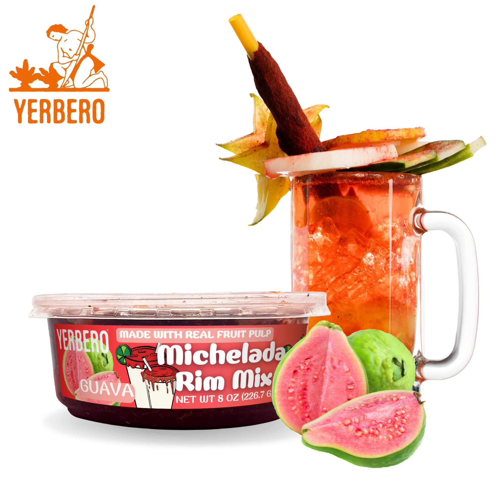 Michelada Guava & Chamoy Rim Dip | 8 Oz (226.7g) | Authentic Mexican Guayaba Chili Paste with Real Fruit | Bold Flavor for Cocktails, Snacks & Mexican Cuisine | Perfect for Micheladas, Fruit Cups & Party Appetizers