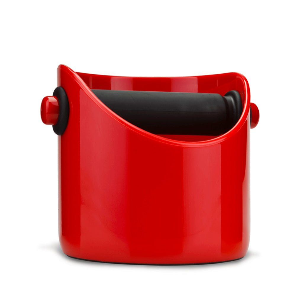 Premium Stainless Steel Coffee Knock Bin - Red - Compact & Durable Coffee Grounds Container for Espresso Machines - Perfect for Home Baristas & Coffee Shops - Easy Clean & Odor-Free Design