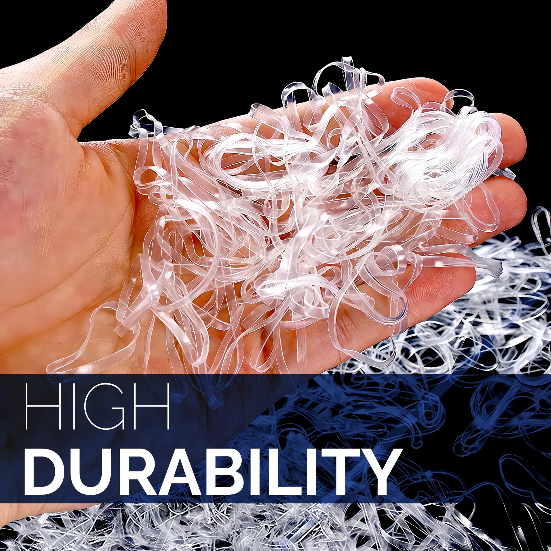 700 PCS Clear Hair Elastics - No Metal Gentle Hair Ties for Women & Girls, Small Elastic Hair Bands for Ponytails, Braids, Workouts & Daily Use (Bulk Pack)