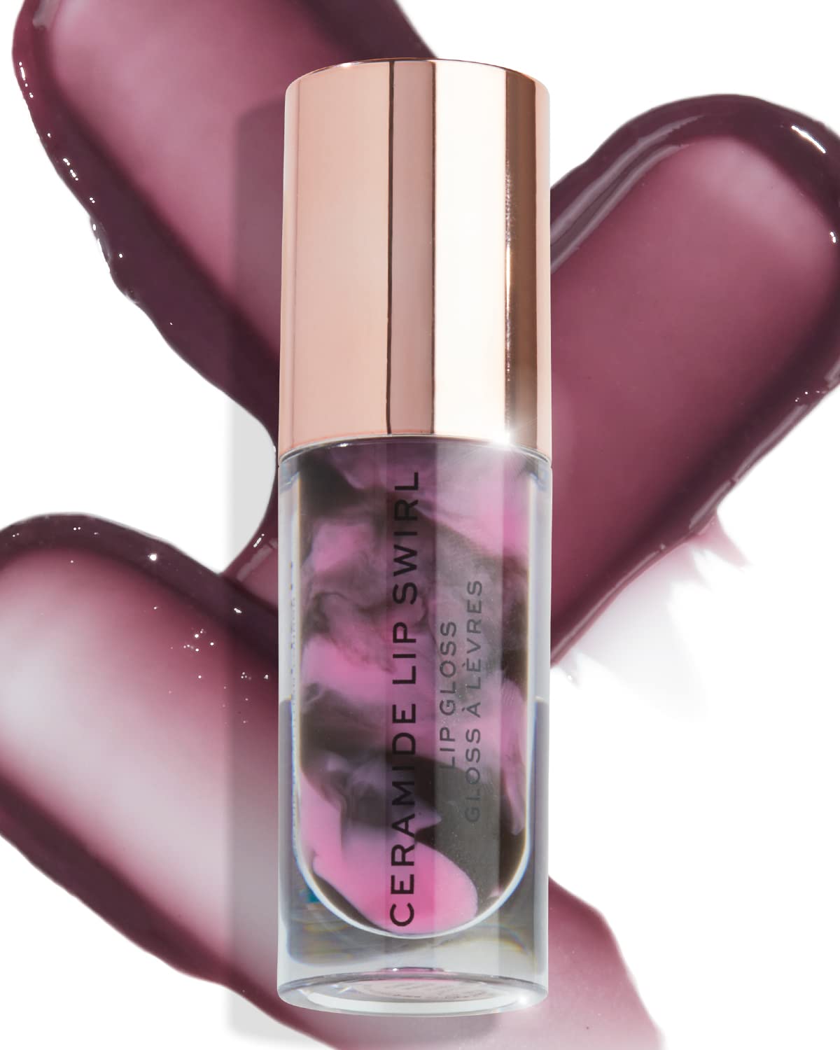 Makeup Revolution Lip Swirl Ceramide Gloss - Hydrating & Shiny Lipgloss in Cherry Mauve (4.5ml) - Perfect for Daily Wear & Night Out Makeup Looks