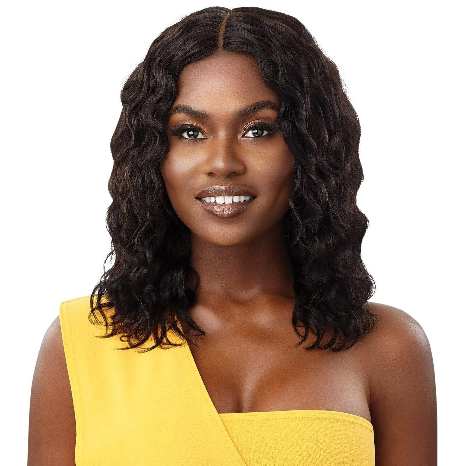 Outre The Daily Wig - Unprocessed Human Hair Lace Front Wig, Wet & Wavy Style, HH Natural Wave 16