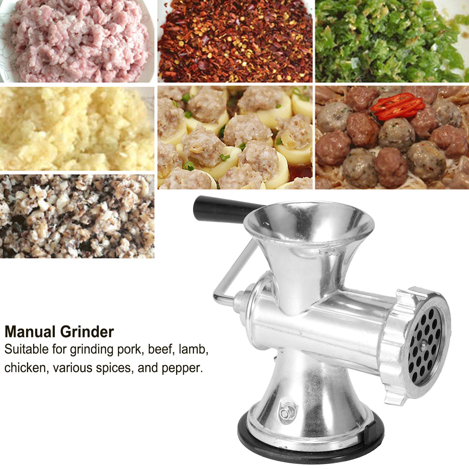 Manual Meat Grinder - Hand Crank Mincer & Sausage Stuffer | Heavy Duty Meat Processor for Ground Beef, Sausage Making & Food Prep | Perfect for Home Kitchens, Camping & Outdoor Cooking