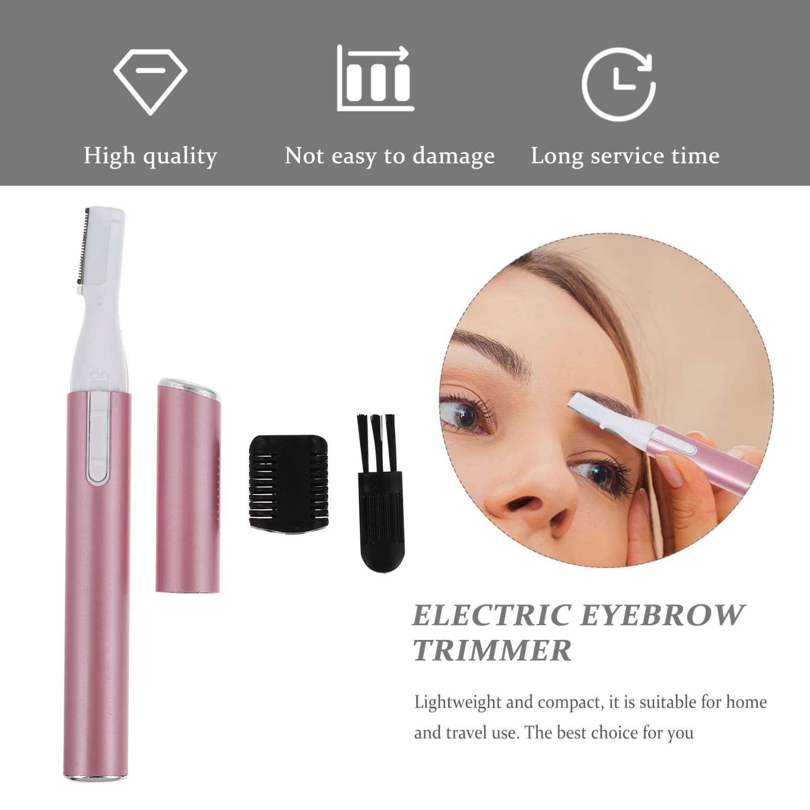 FOMIYES Electric Eyebrow Trimmer & Body Hair Shaver - Rechargeable Mini Grooming Tool for Eyebrows, Face & Body Hair Removal - Portable Pink Aluminum Trimmer for Travel, Home & Salon Use