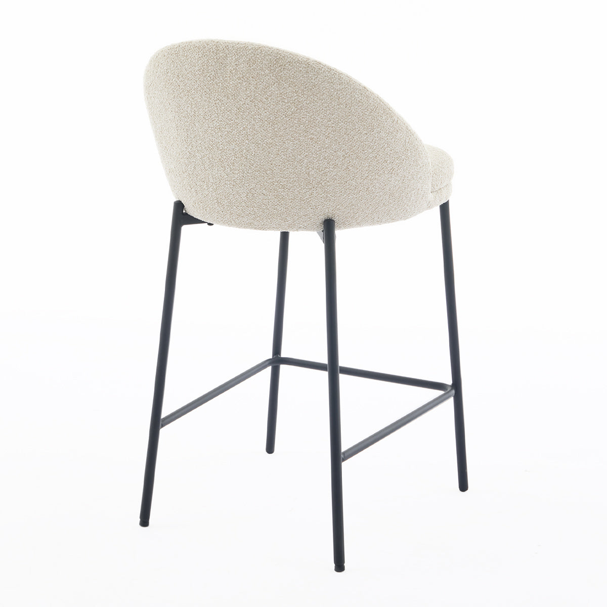 Elle Fabric Bar Stool - Modern Upholstered Counter Height Stool with Padded Seat for Kitchen Island, Breakfast Bar & Home Decor