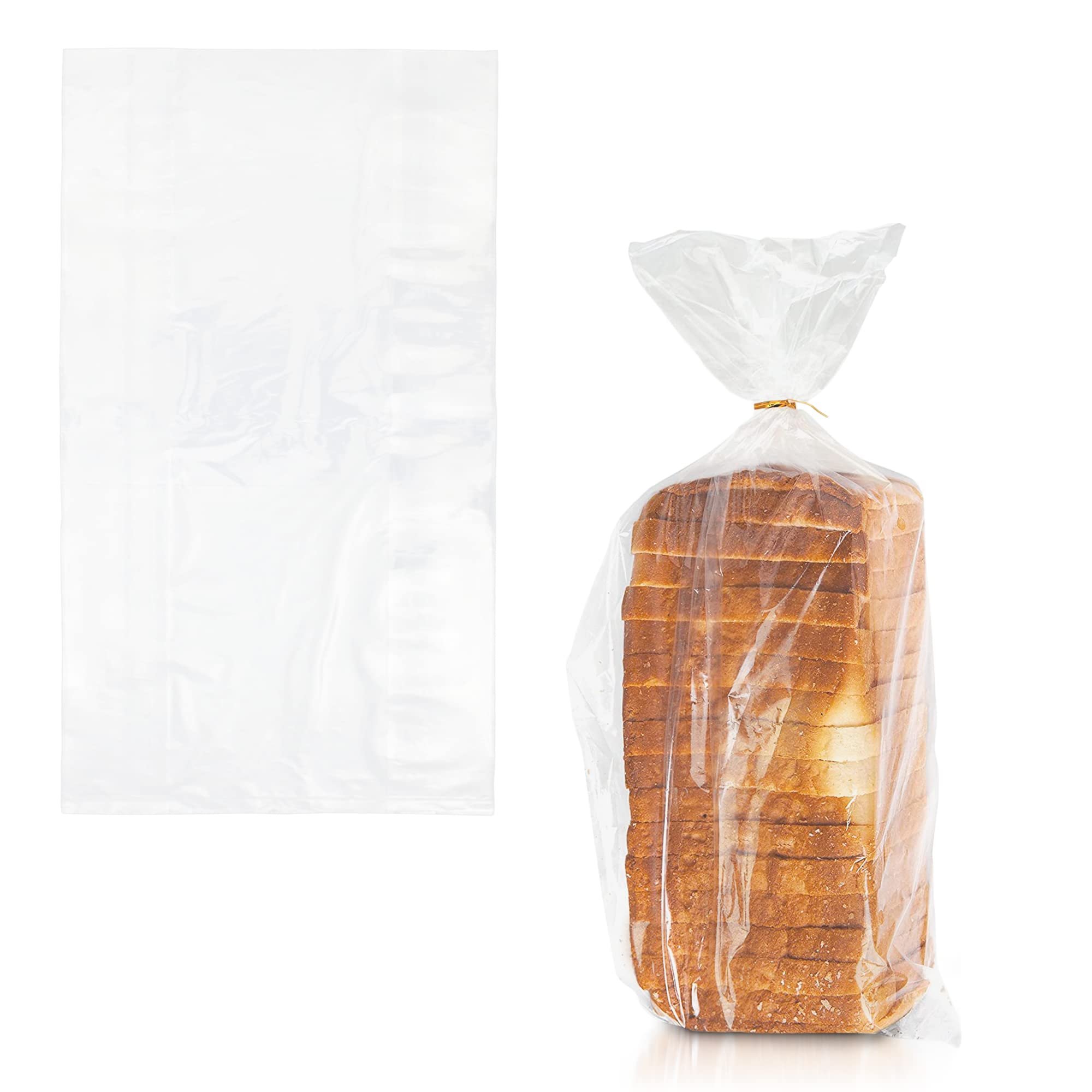 APQ Clear Plastic Bread Bags for Homemade Bread - 8x4x18 Inch 1000 Pack - 0.65 Mil Polyethylene Gusseted Storage Bags with Open Top - Water-Resistant & Reusable - Perfect for Bakery, Sandwich Storage & Freezer Use