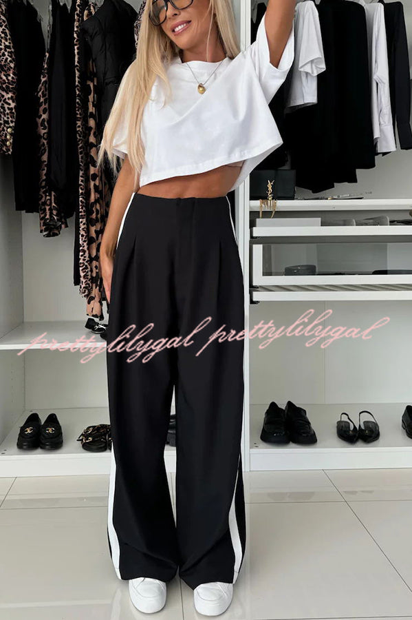 Tayshia Women's Short Sleeve Crop Top Stretchy T-Shirt - Casual Summer Outfit for Beach, Yoga & Streetwear