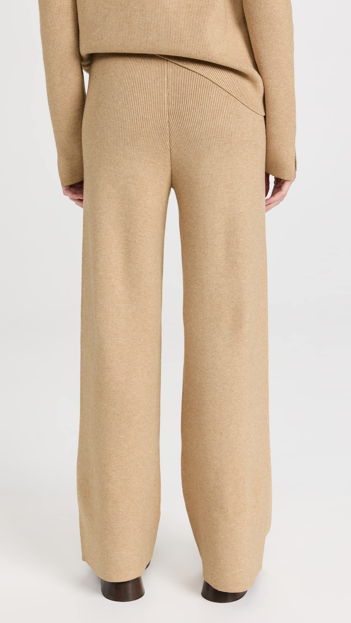 English Factory Women's Knit Wide Leg Pants - Soft Stretchy High Waist Lounge Pants for Casual Wear, Yoga & Home Comfort
