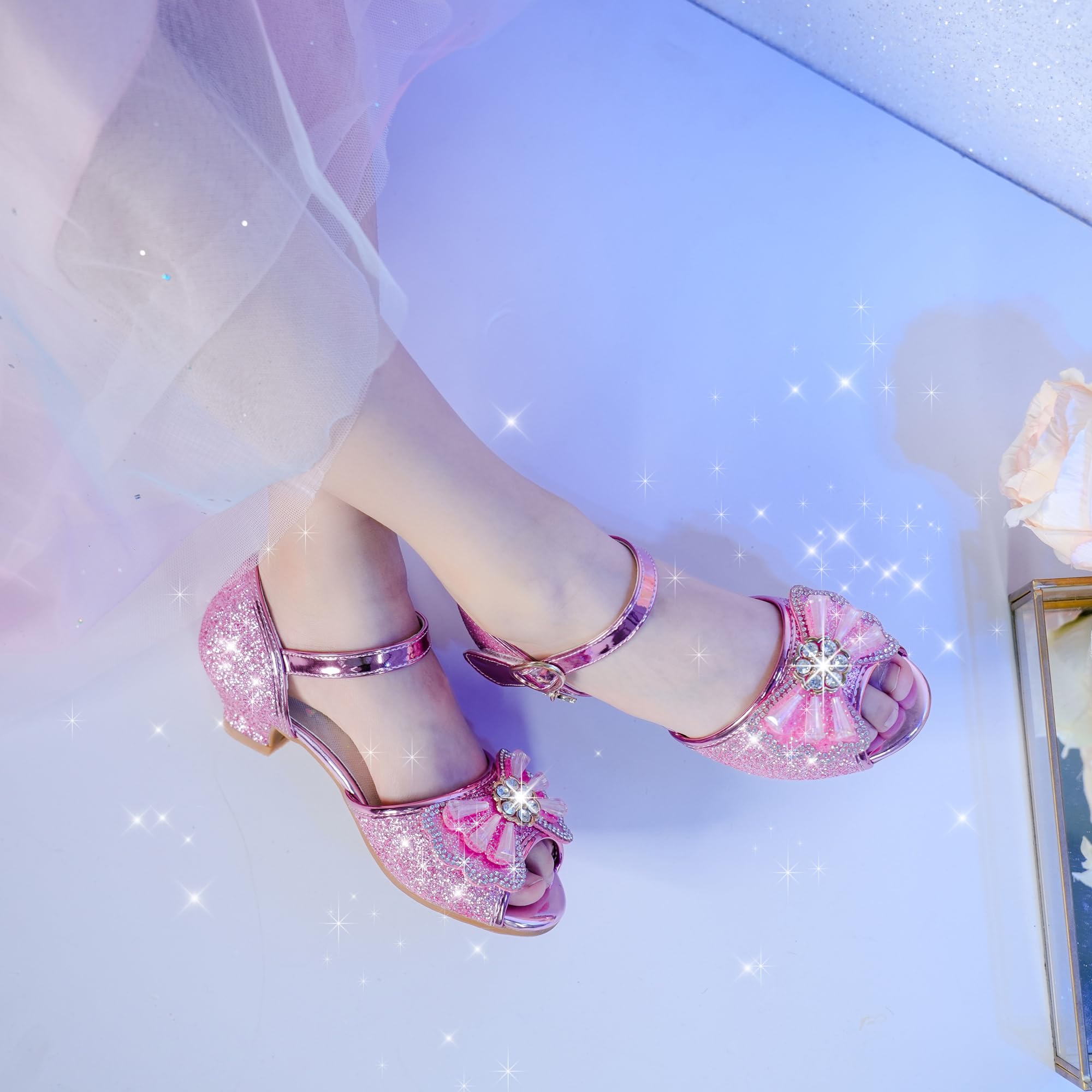 Osinnme Toddler & Little Big Kid Girls Wedding Sandals - Flower Girl Shoes for Special Occasions, Birthday Parties & Formal Events