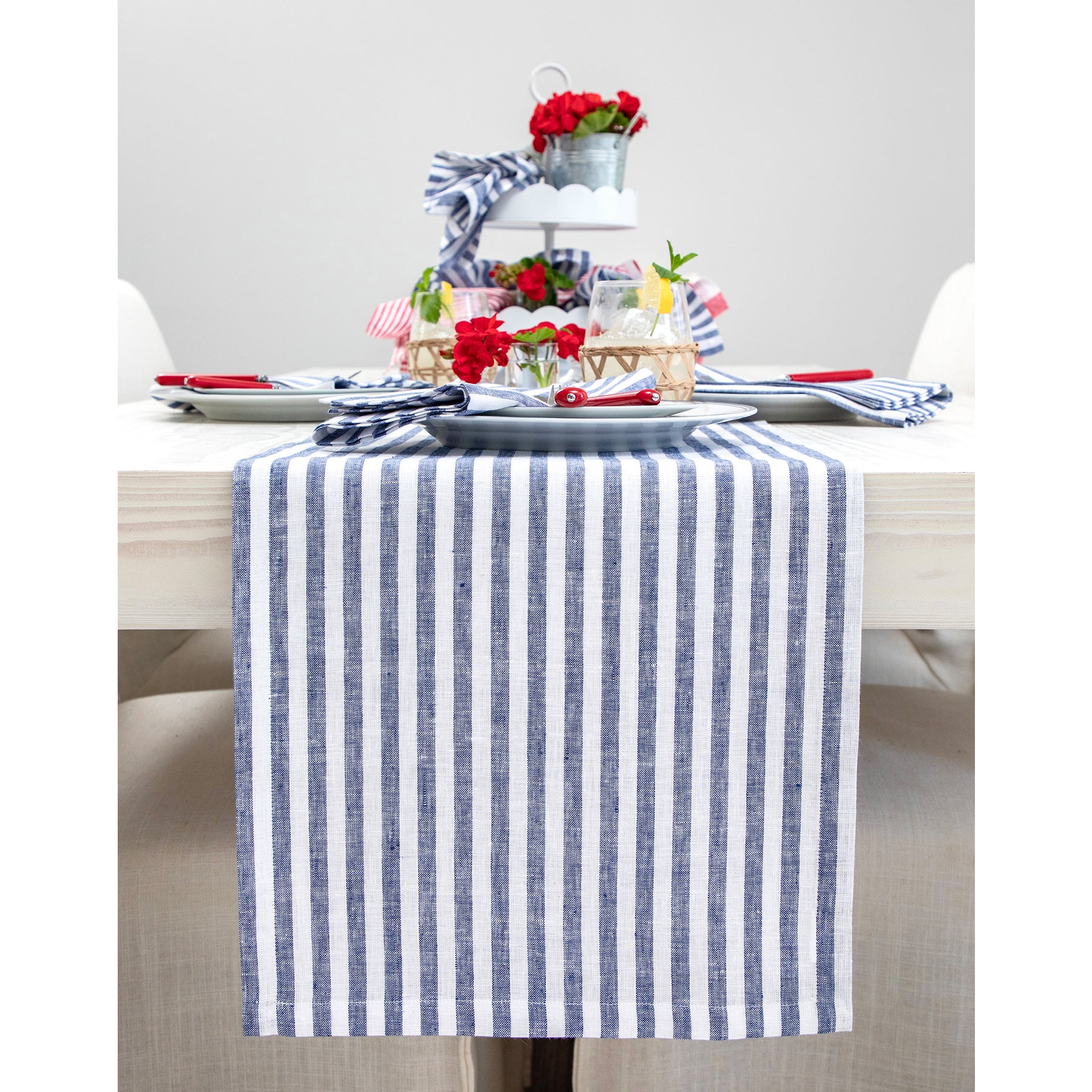 Amalfi Stripe Table Runner - Elegant Dining Decor for Weddings, Parties & Holiday Tablescapes