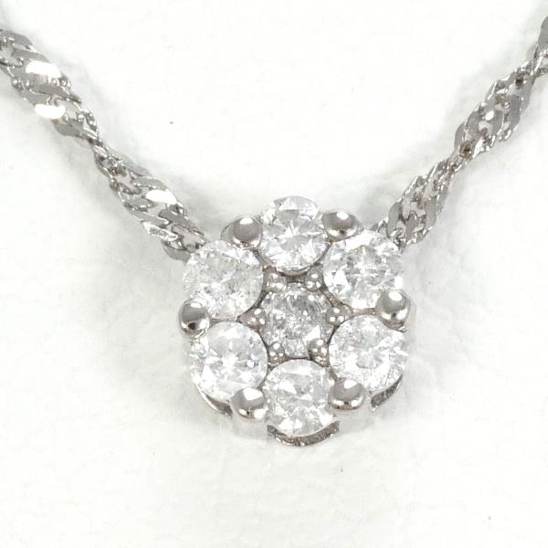 18K White Gold Diamond Necklace for Women - Elegant Pendant Jewelry Gift for Anniversary, Wedding & Special Occasions