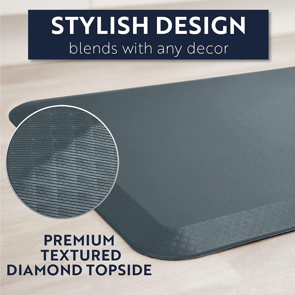 KANGAROO Ergonomic Anti-Fatigue Kitchen Floor Mat - Cushioned Standing Desk Mat for Office & Home, Waterproof & Scratch-Resistant, All-Day Comfort Foam Rug (20x32 Inches, Charcoal) - Perfect for Kitchens, Standing Desks & High-Traffic Areas