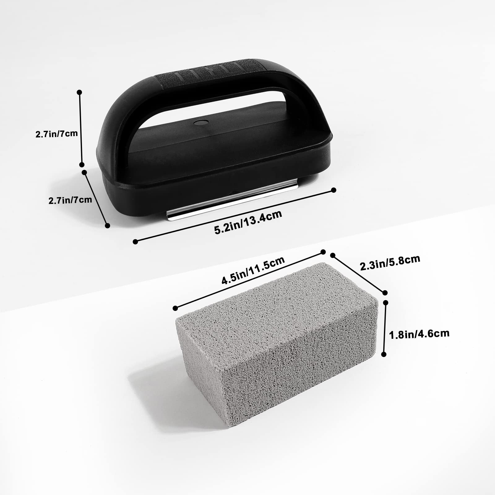 Heavy Duty Grill Cleaning Stones - 3 Pack with Handle for BBQ, Flat Top Griddle & Griddle Bricks - Remove Stains & Grease Easily - Perfect for Outdoor Cooking, Camping & Backyard BBQs