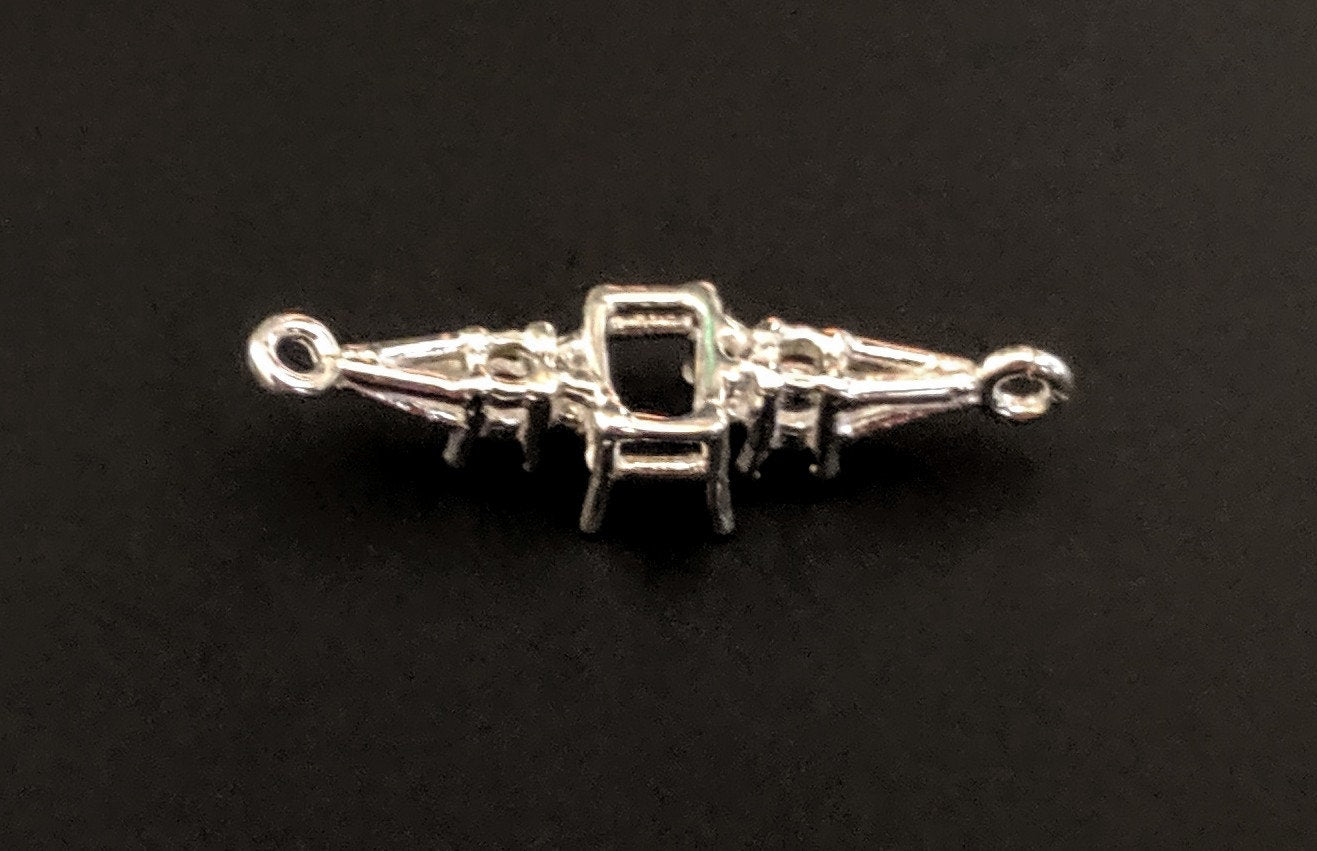 Solid Sterling Silver or 14kt Gold Accented Link Bracelet for 7x5mm & 10x8mm Emerald Cut Gemstones - Custom DIY Jewelry Making Kit for Handmade Bracelets (Perfect for Gift Giving, Special Occasions & Everyday Wear)