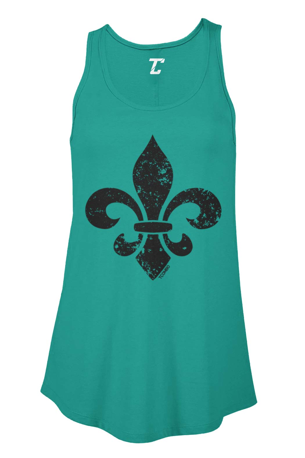 Fleur De Lis Mardi Gras Women's Flowy Tank Top - Comfortable & Stylish Party Wear for Carnival, Festivals & Summer Outfits