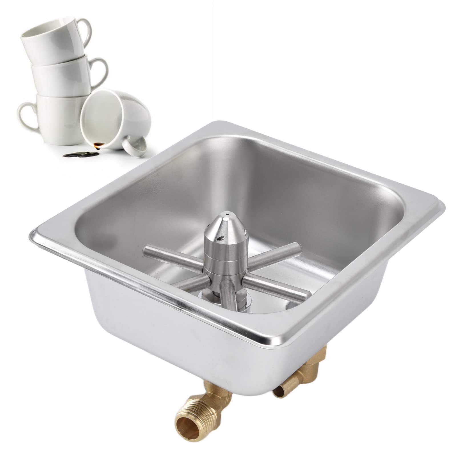 Stainless Steel Glass Rinser for Kitchen Sink - Bar Glass Washer & Cup Cleaner for Home, Hotel, Coffee Shop - Perfect for Washing Wine Glasses, Beer Mugs and Coffee Cups