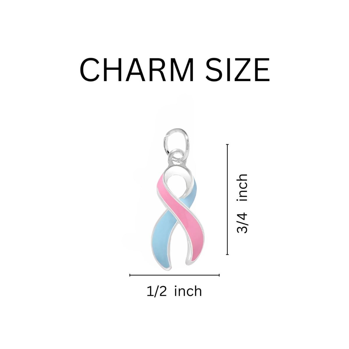 Pink & Blue Ribbon Awareness Charms for Male Breast Cancer, SIDS & Birth Defects - Large Fundraising Jewelry Making Supplies for Charity Events & Awareness Campaigns