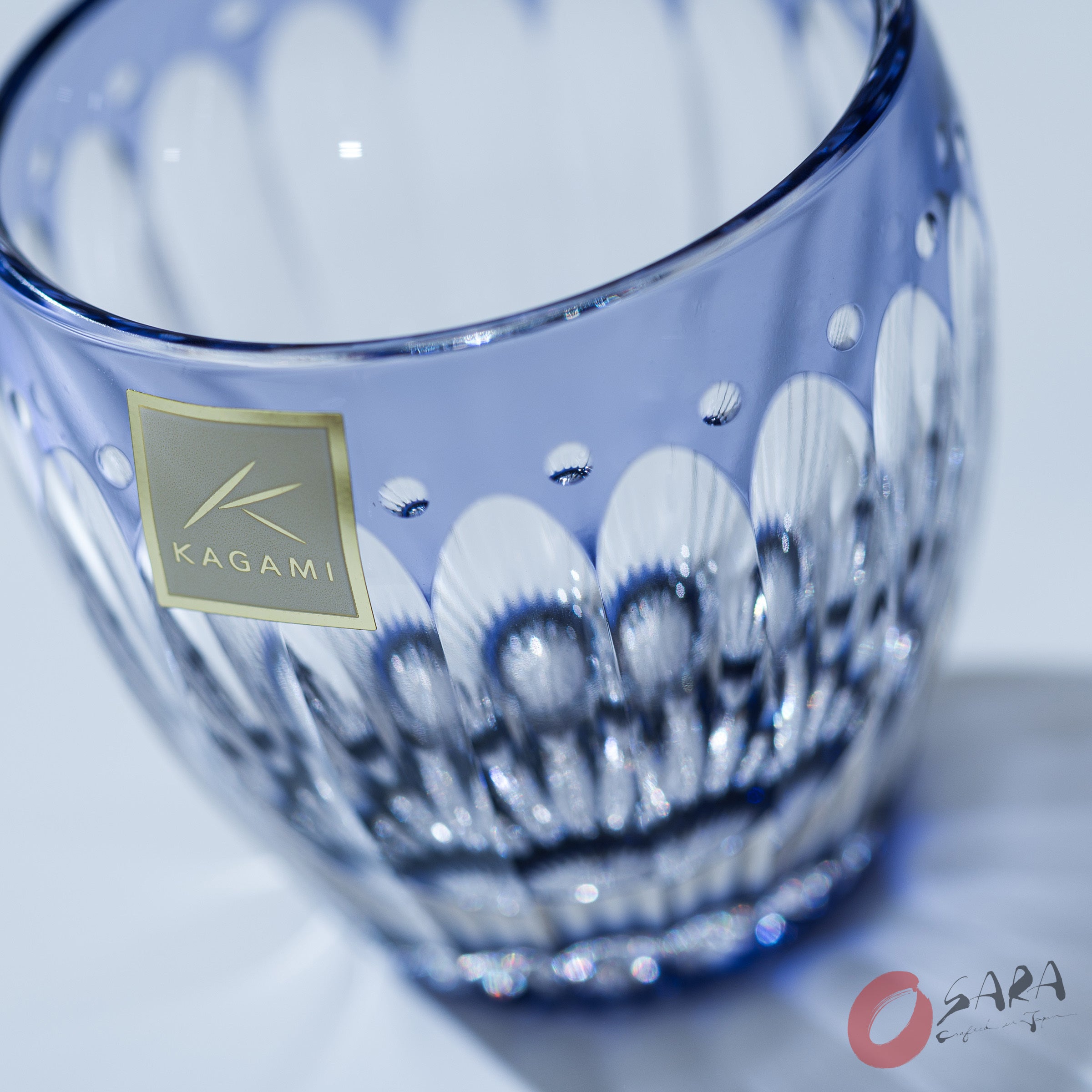 Premium KAGAMI Crystal Sake Glass Set - Elegant Chrysanthemum Design - Japanese Style Drinking Cups for Sake, Wine & Cocktails - Perfect for Gifts, Dinner Parties & Home Bar Decor
