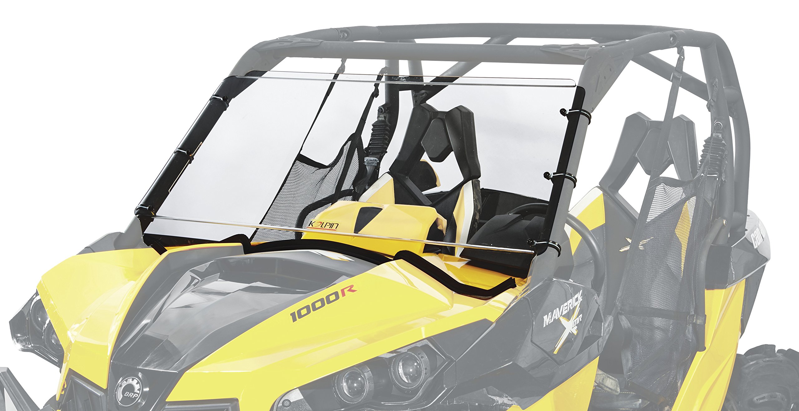 Kolpin UTV Full-Fixed Windshield for CAN-AM Maverick/XRS - Clear Polycarbonate Protection (Model 2708) | Durable Off-Road Windshield for Dust & Debris Protection During Trail Riding & Hunting Adventures