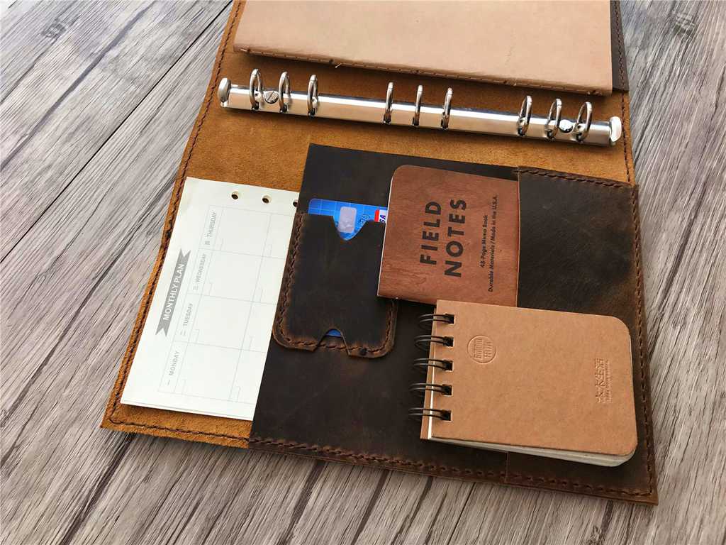 Premium B5 Refillable Brown Leather Binder - Rustic Vintage Style for Office, School & Business - Organize Documents in Style