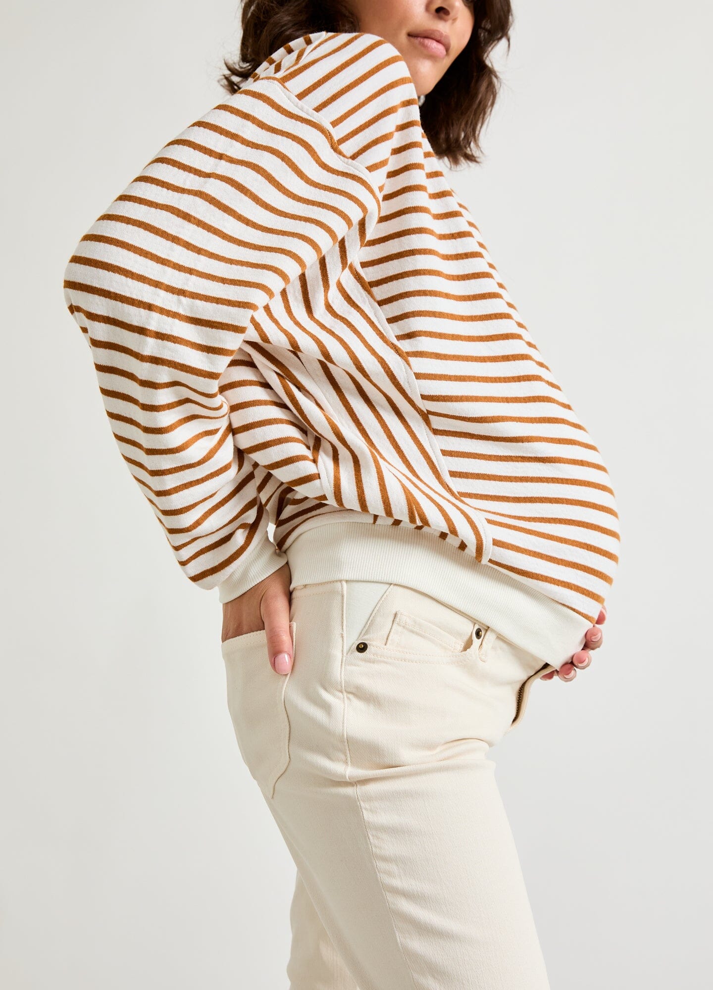 Comfortable Dakota Striped Nursing Sweatshirt for Moms - Soft Breastfeeding Hoodie for Easy Nursing & Pumping - Perfect for Maternity, Postpartum & Everyday Wear