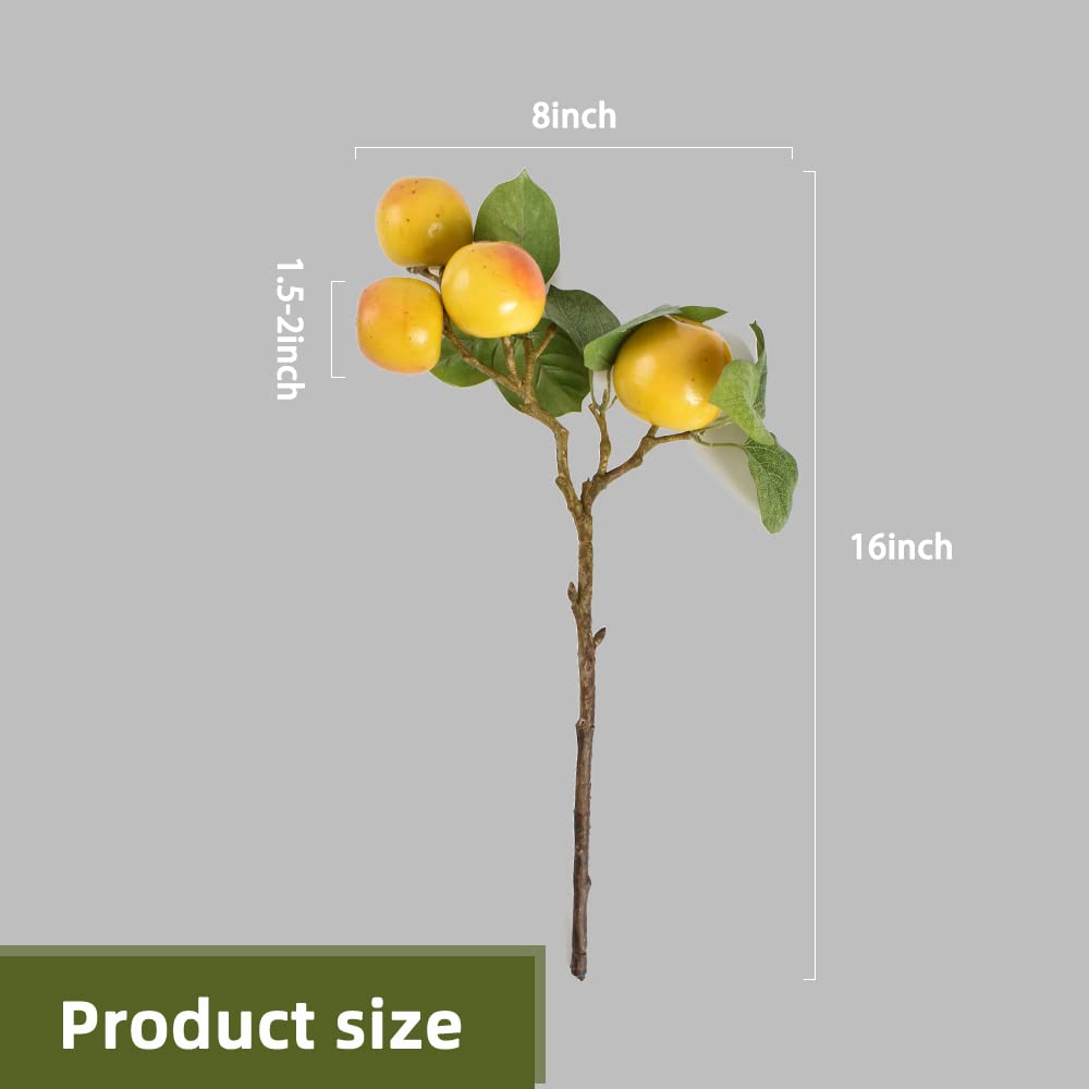 Lifelike Artificial Apple Branches - Highly Realistic Fake Fruit Stems for Vase Filler, Home Decor, Wedding & Party Centerpieces (2 Pack) - Perfect for Farmhouse, Rustic & Modern Interior Design