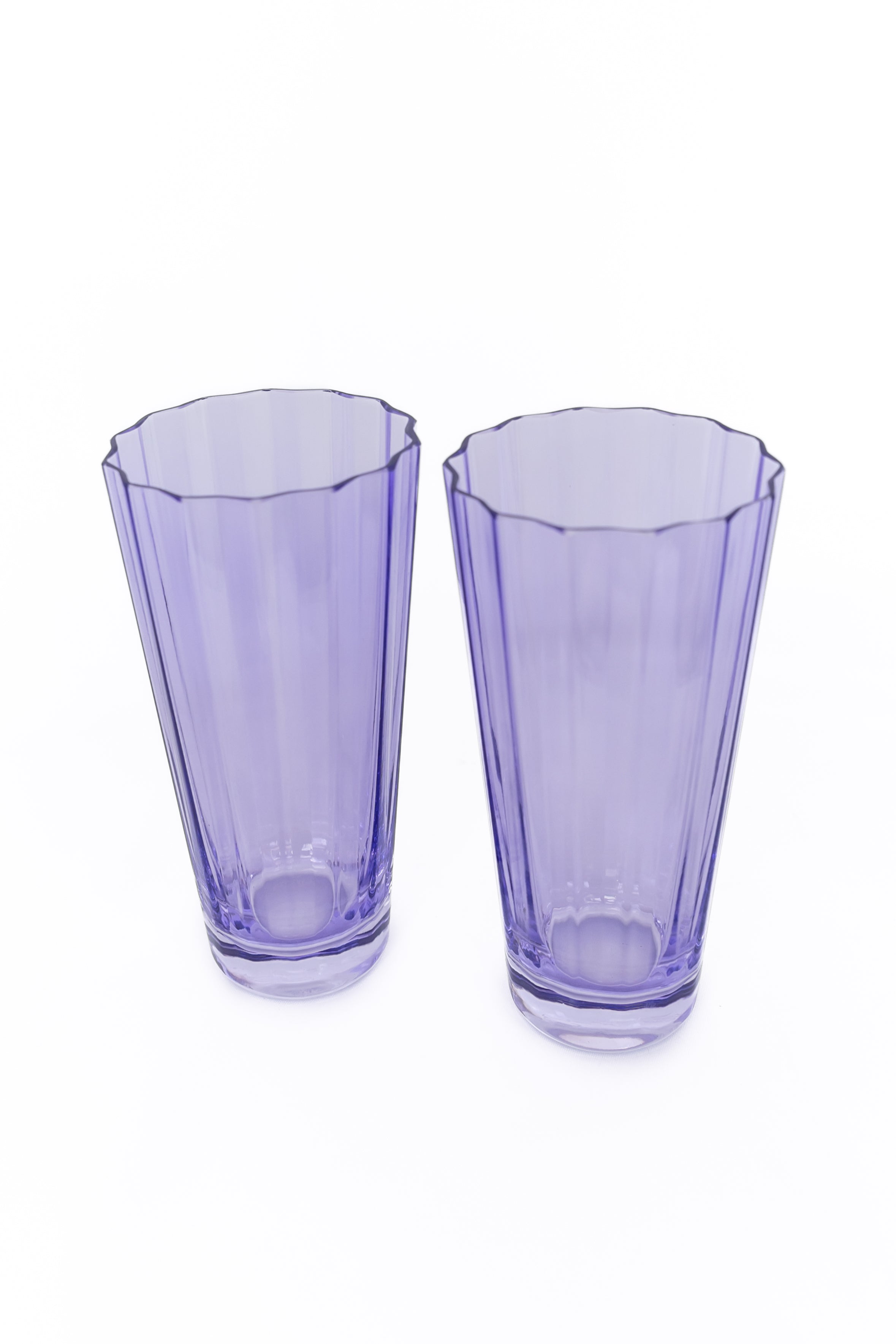Estelle Colored Sunday Highball Glasses Set of 2 - Elegant Lavender Drinking Glasses for Cocktails, Juice & Iced Tea - Perfect for Home Bar, Parties & Gifts