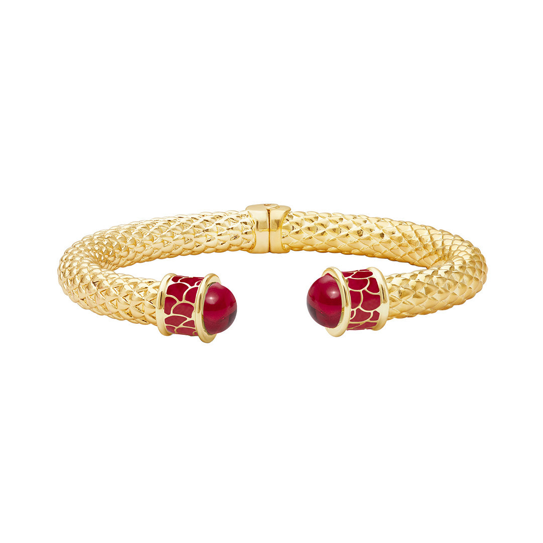 Authentic Minoan Hinged Torque Necklace - Ruby Red Gemstone Jewelry for Women | Perfect for Greek-Themed Parties, Historical Reenactments & Special Occasions