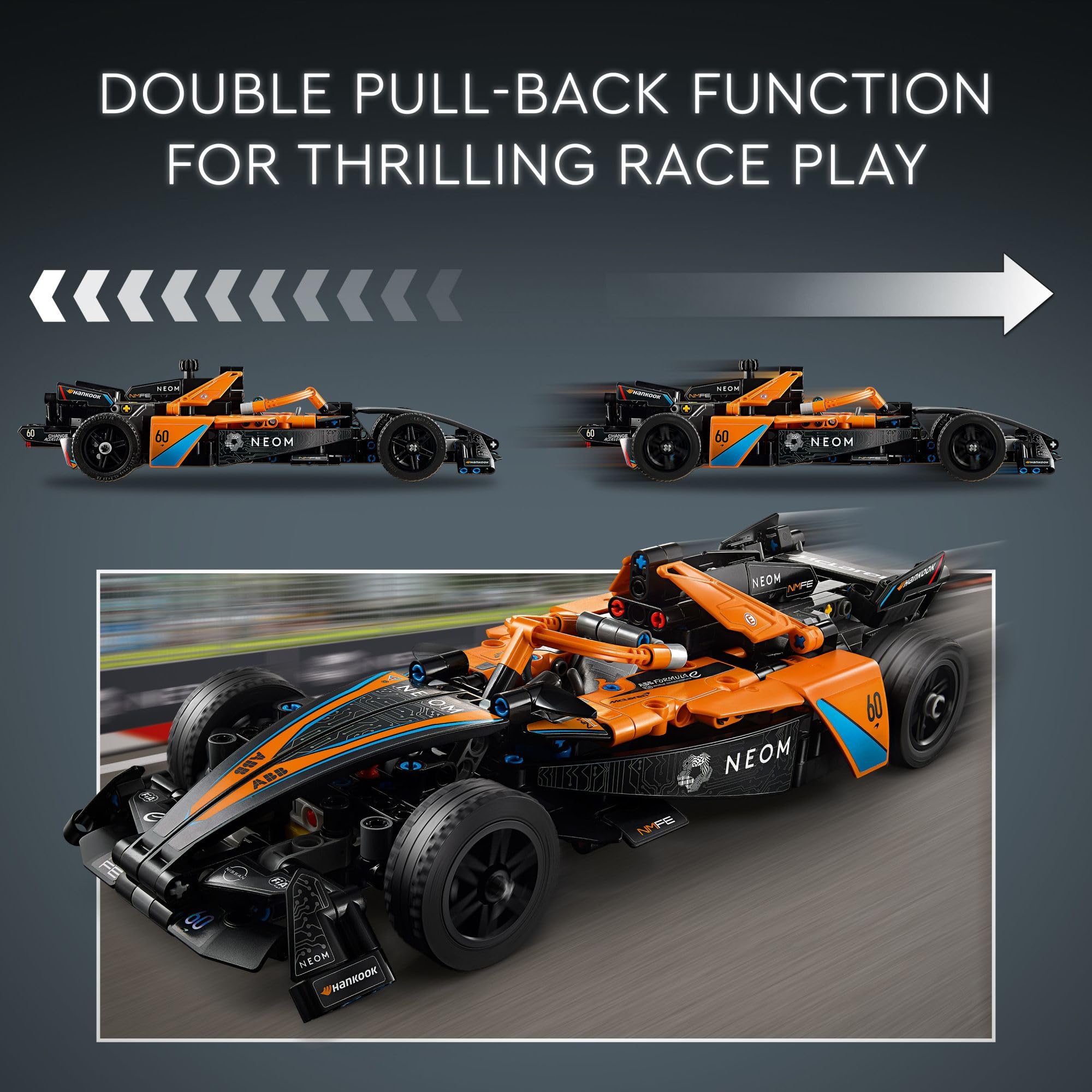 LEGO Technic NEOM McLaren Formula E Race Car Building Kit for Kids Ages 9+ - STEM Toy with V10 Engine & Steering Wheel - Perfect Gift for Boys & Girls Birthday - 42169 - Fun for Racing Enthusiasts & Creative Play
