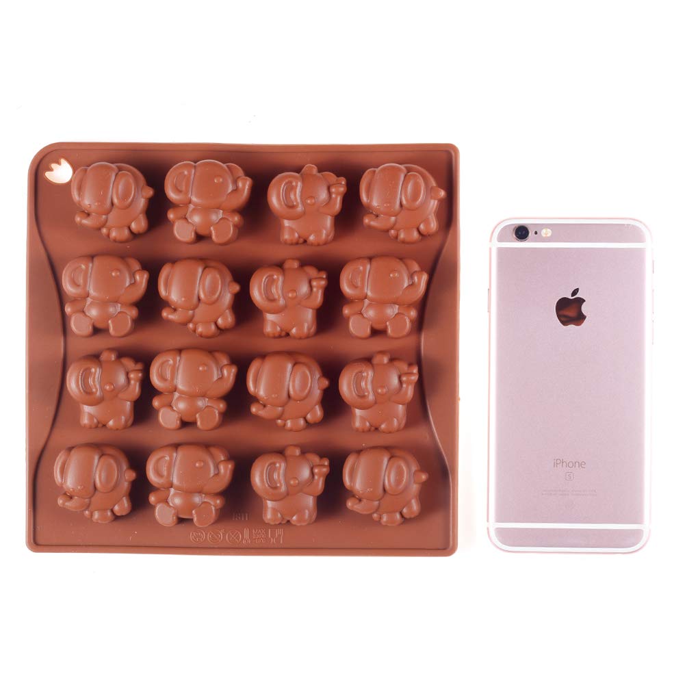 Yunko 16 Cavity Elephant Silicone Chocolate Mold - Reusable Ice Cube Tray for Baking, Candy Making & DIY Crafts - Perfect for Birthday Parties, Baby Showers & Holiday Treats
