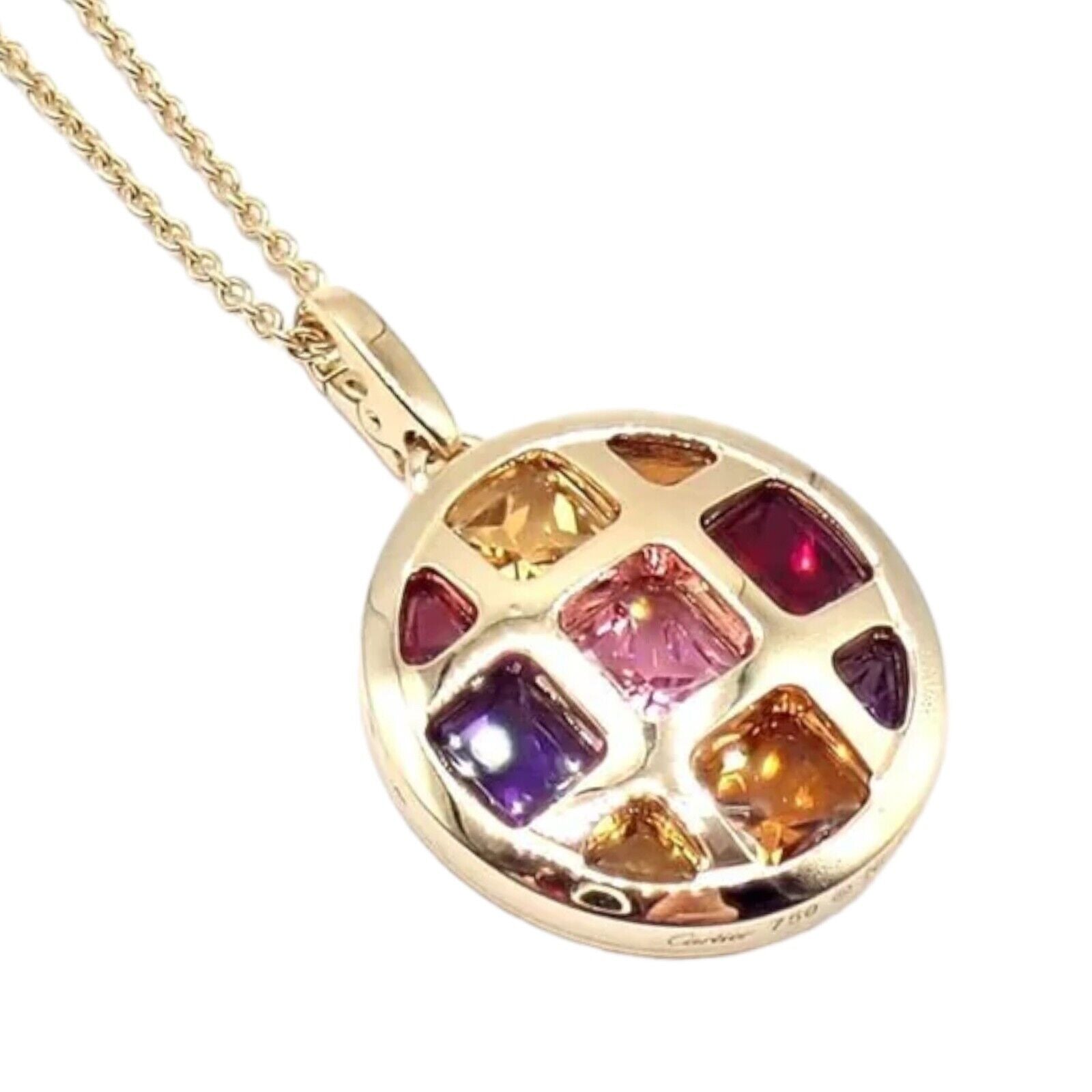 Authentic Cartier Pasha 18k Yellow Gold Necklace with Amethyst, Citrine, Garnet & Tourmaline - Certified Luxury Jewelry for Women, Perfect for Gifts, Anniversaries & Special Occasions