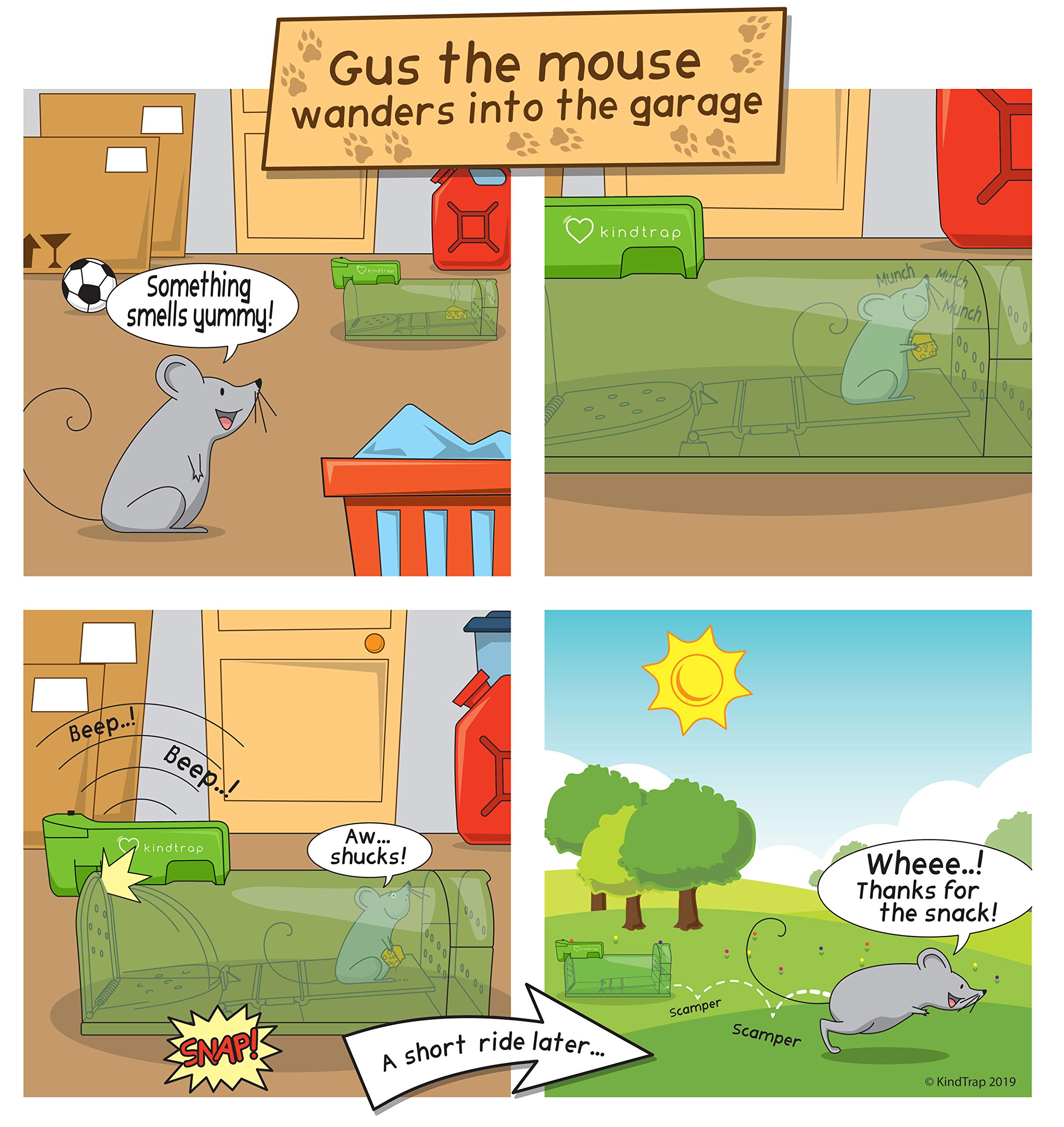 Humane Live Mouse Trap with Smart Alarm - Audible Alert for Safe Rodent Control - Pet Friendly & Reusable - Ideal for Homes, Garages, and Basements
