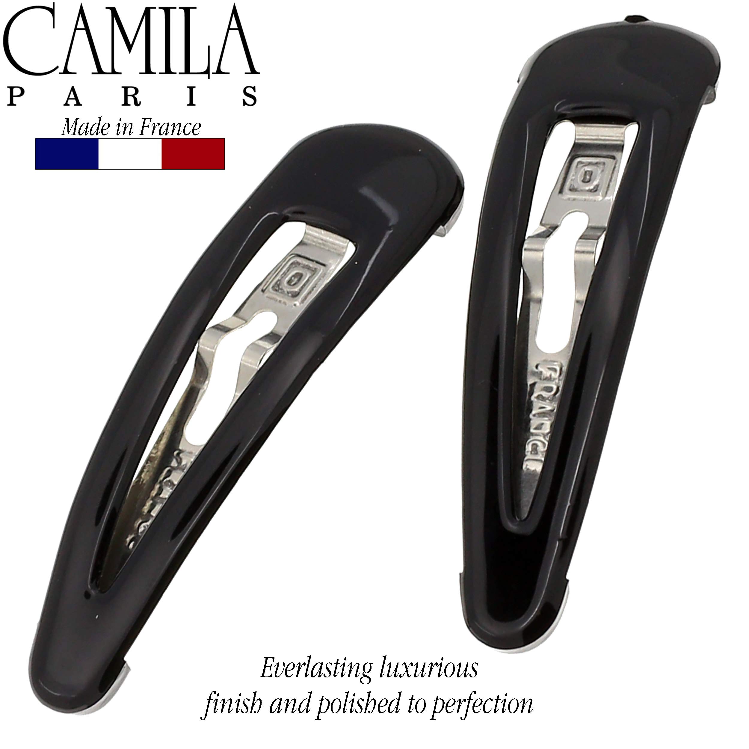 Camila Paris AD87/2 French Hair Barrettes Clips - Strong Hold Snap Hair Slides for Women & Girls | No Slip Grip Metal Hair Accessories | Made in France | Perfect for Work, Weddings & Everyday Styling