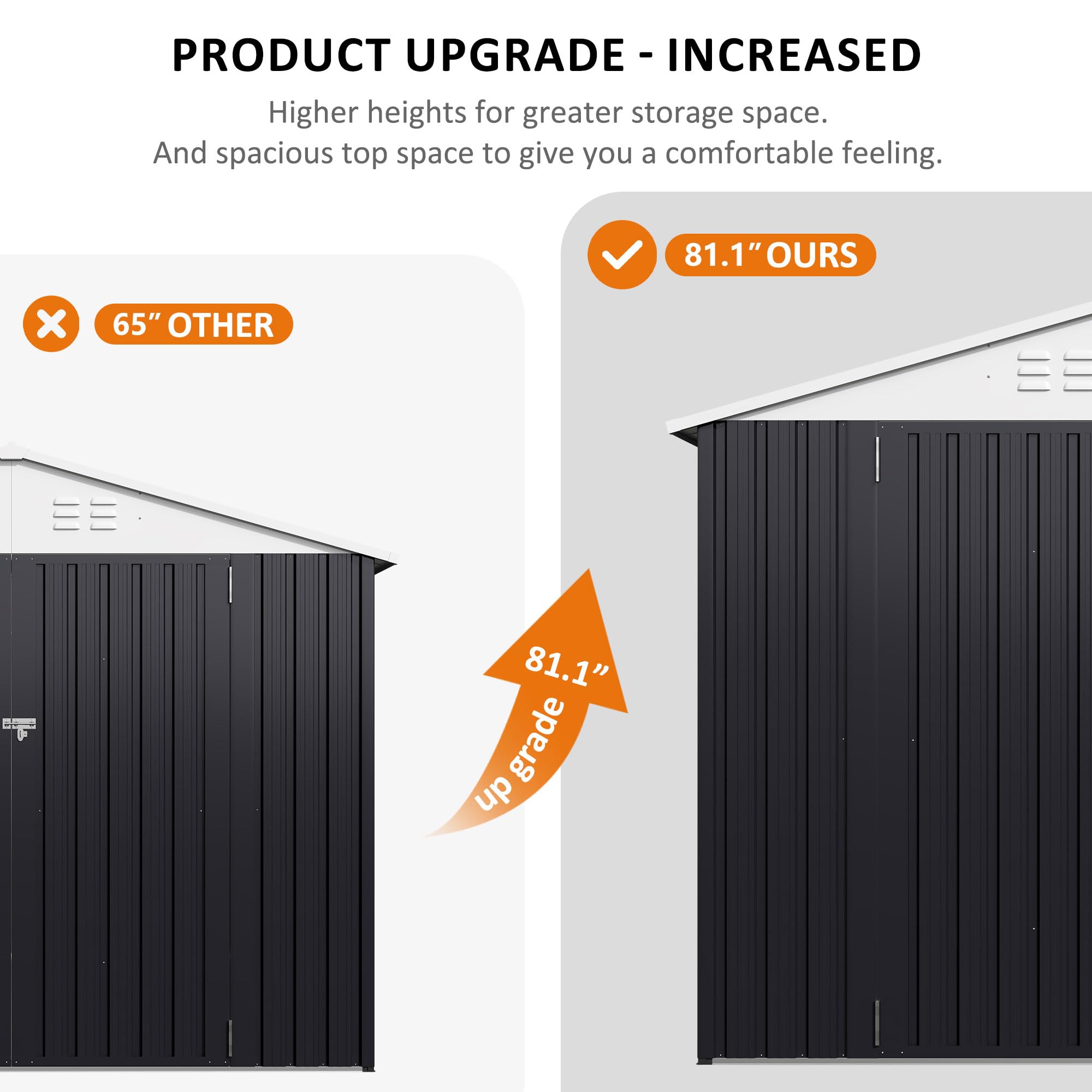 Polar Aurora 10x14 FT Outdoor Storage Shed - Heavy Duty Metal Garden Shed with Reinforced Frame Structure - Weather Resistant Tool Shed for Backyard, Garden, Patio & Lawn (White) - Perfect for Storing Lawn Mowers, Gardening Tools & Outdoor Equipment