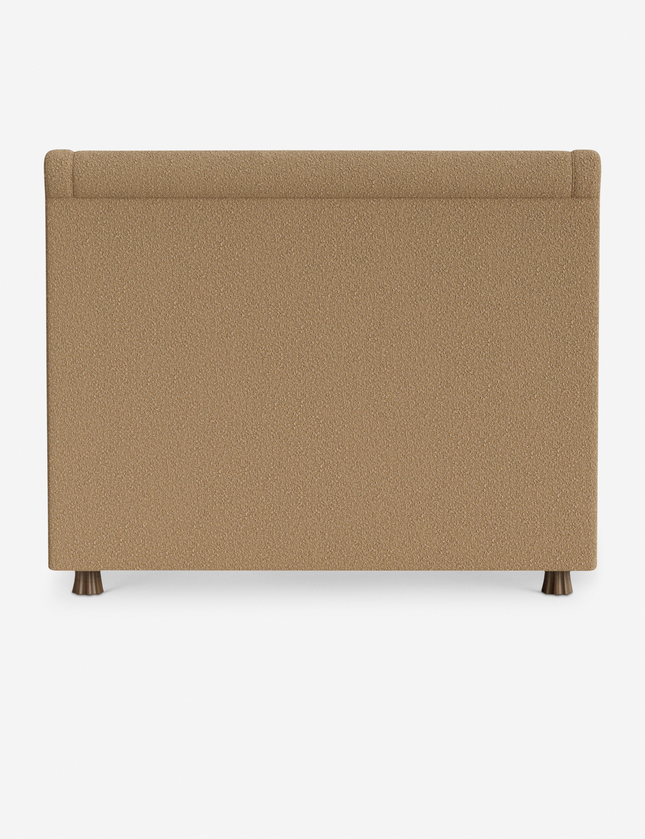 Domme Platform Bed by DISC Interiors - Modern Minimalist Wooden Bed Frame with Upholstered Headboard | Perfect for Contemporary Bedroom, Guest Room or Studio Apartment