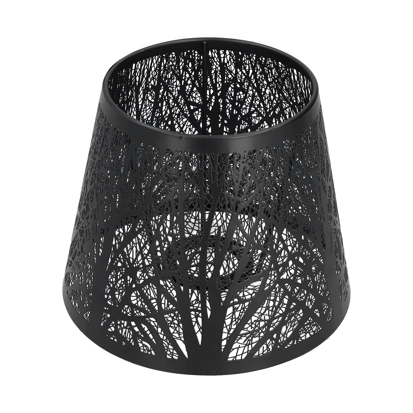 Forest Tree Shaped Wrought Iron E27 Lamp Shade - Modern Mini Chandelier Cover for Bedroom, Living Room & Nightstand Lighting | Black Home Decor for Cozy Ambiance